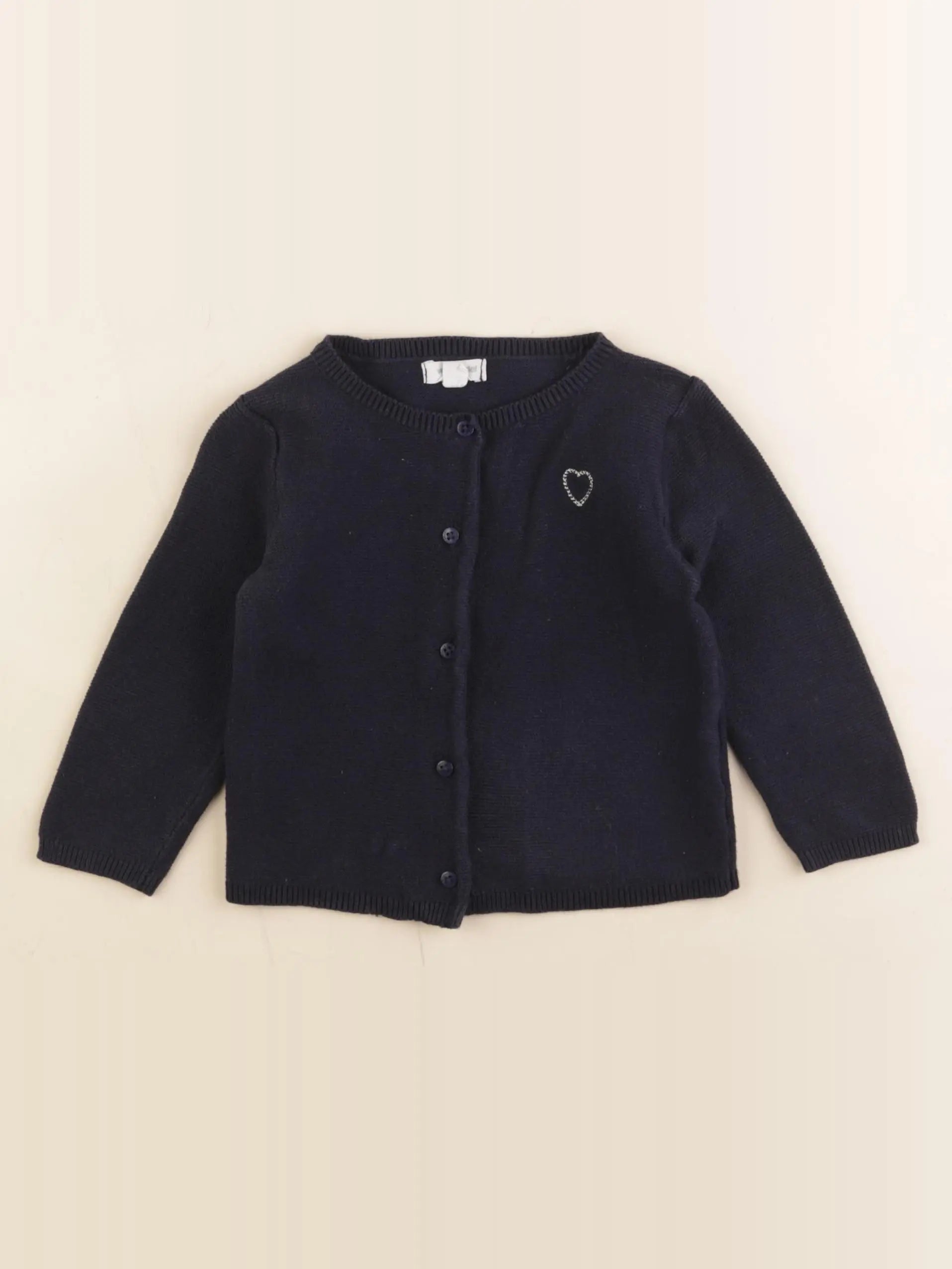 Vertbaudet - gilet bleu - 12 mois