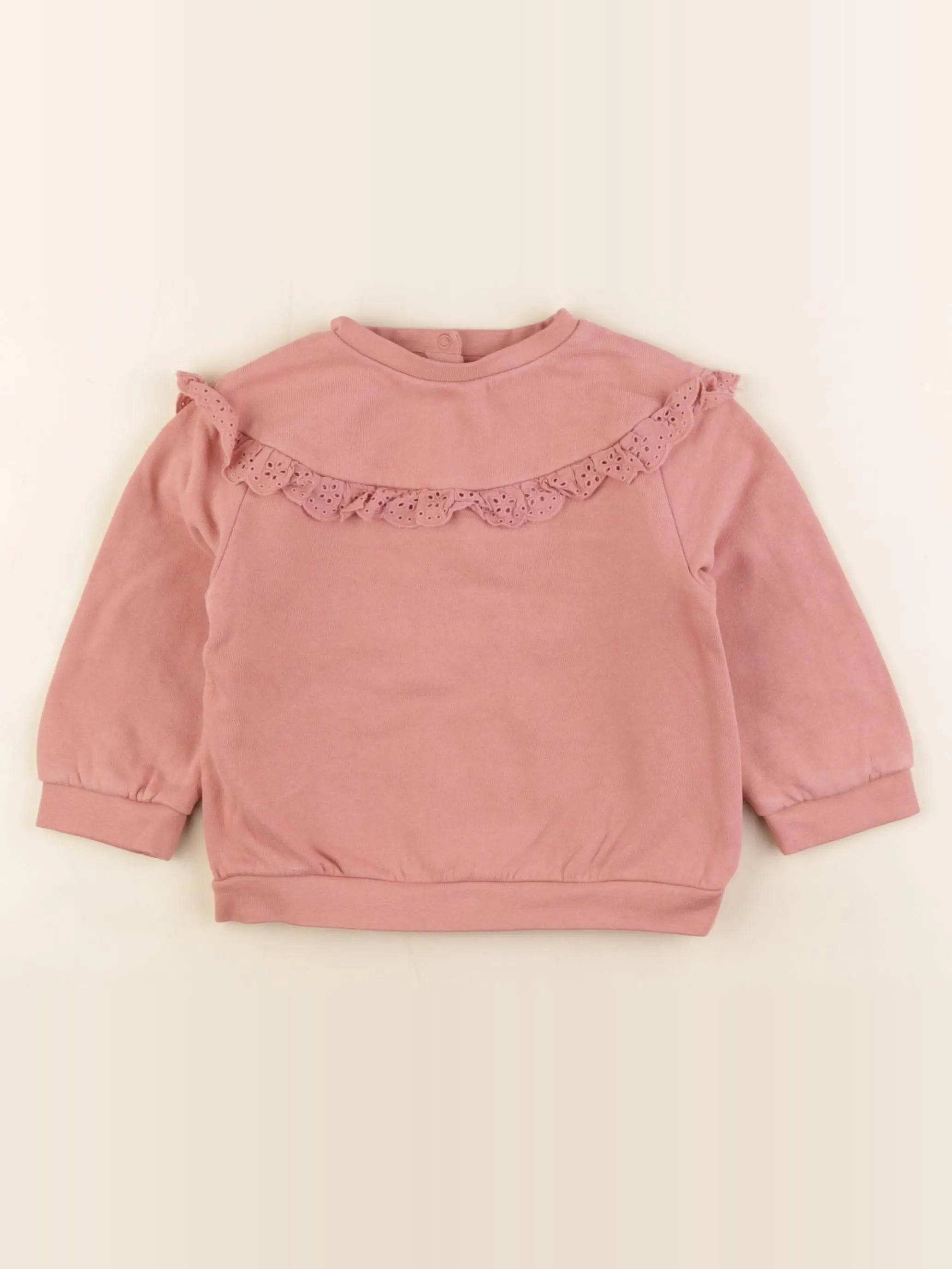 Vertbaudet - sweat rose - 24 mois