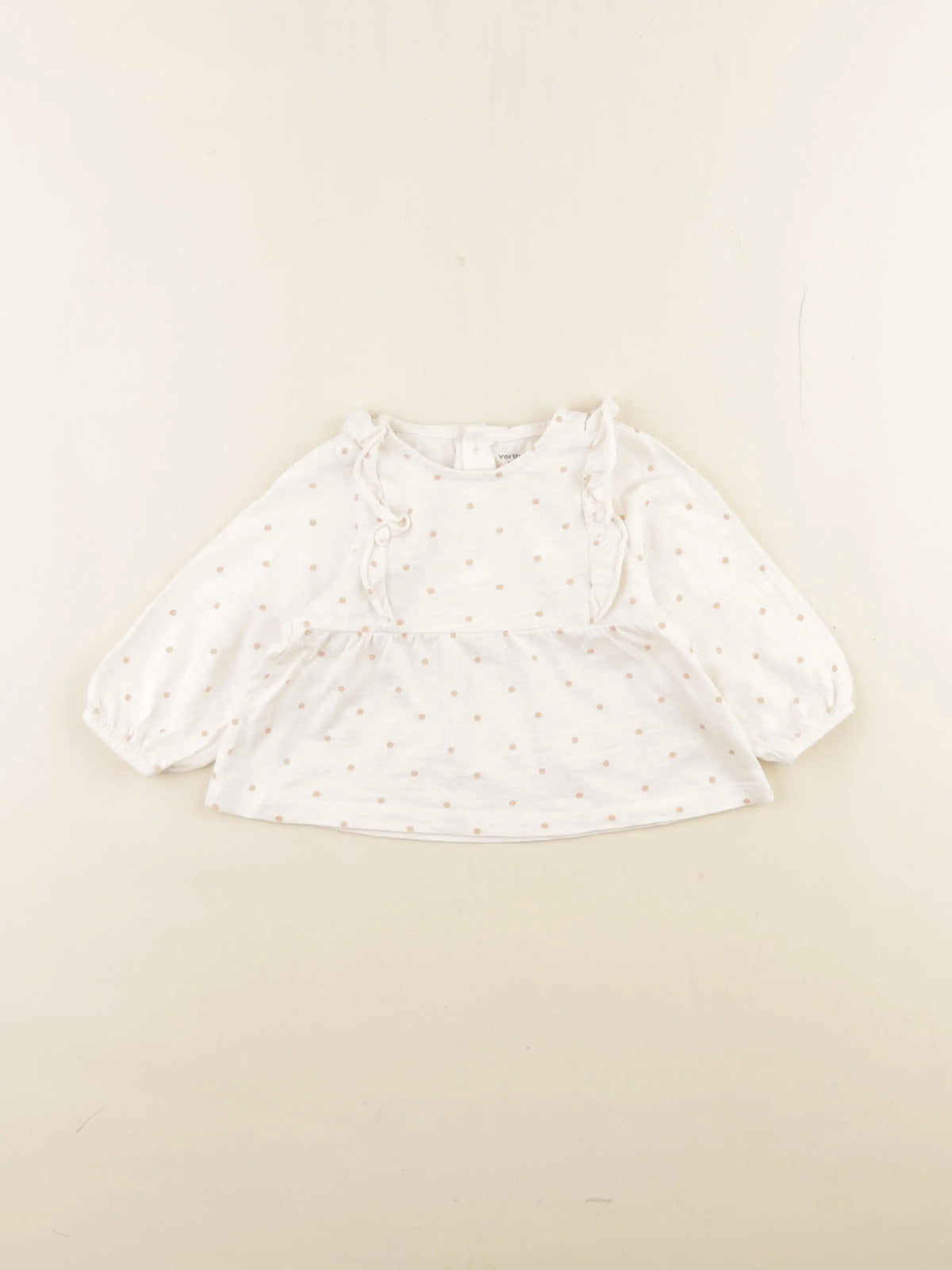 Vertbaudet - tee-shirt beige - 9 mois