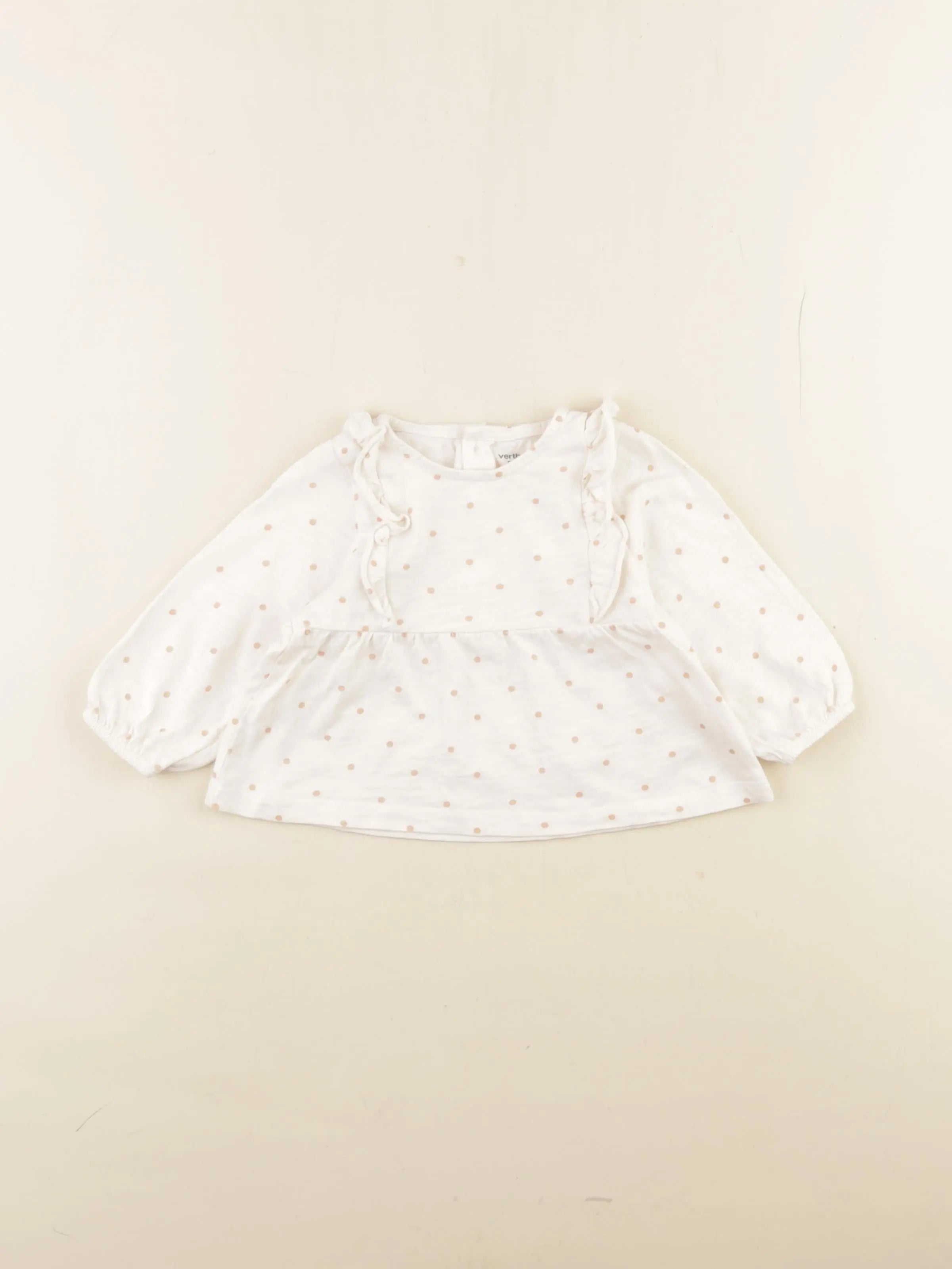 Vertbaudet - tee-shirt beige - 9 mois