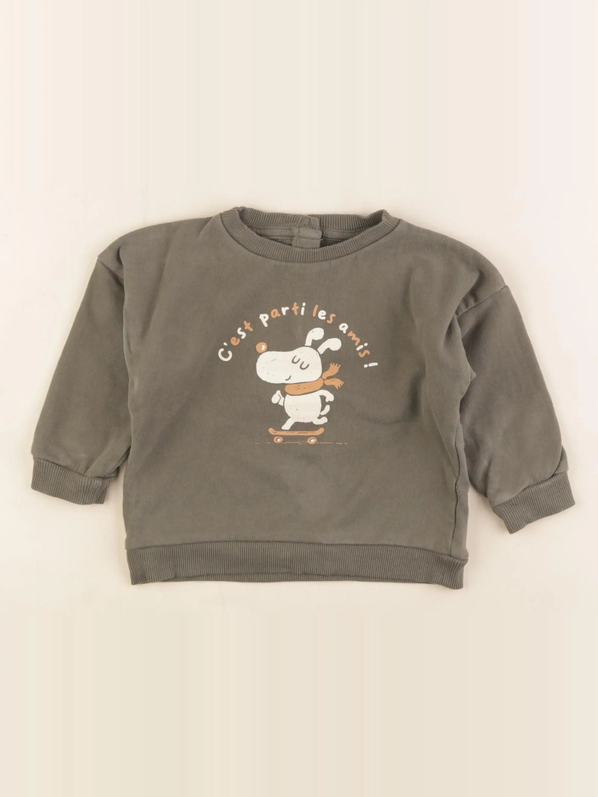Vertbaudet - sweat vert - 12 mois