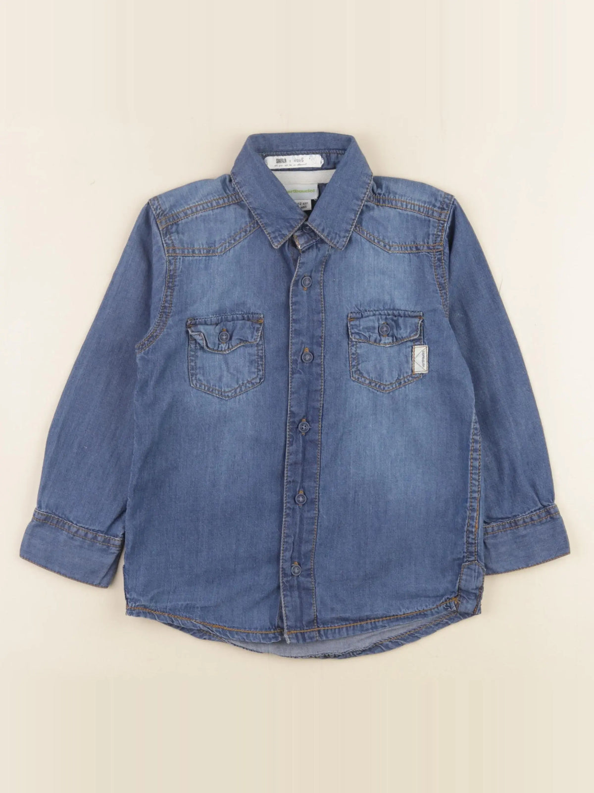 Vertbaudet - chemise imprimé au dos bleu - 4 ans