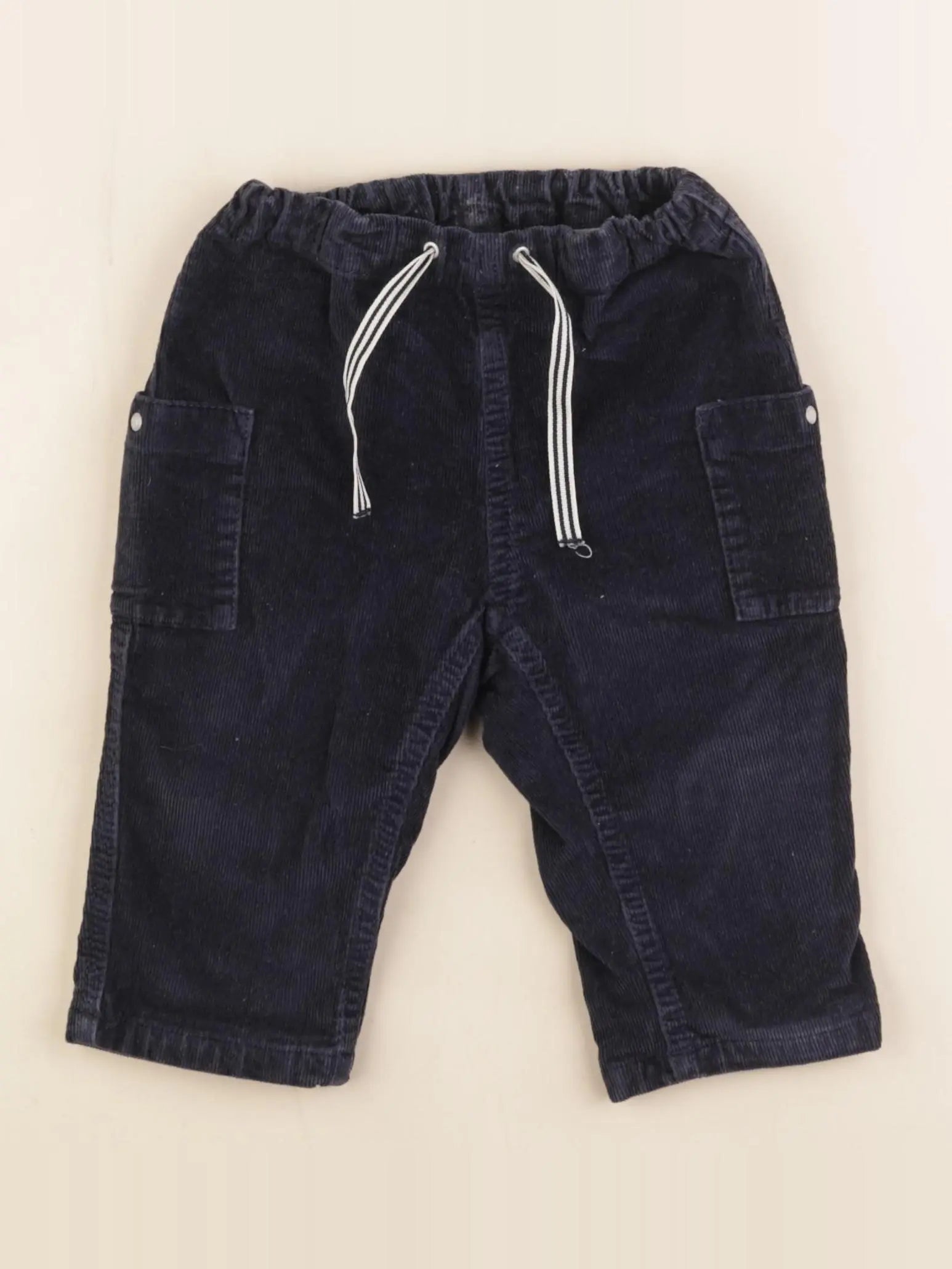 Petit Bateau - pantalon bleu - 12 mois