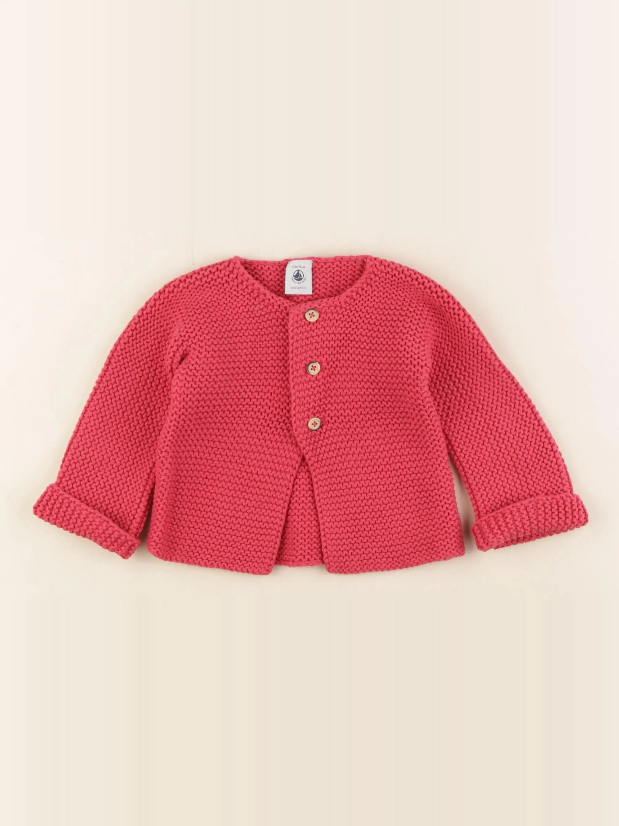 Petit Bateau - gilet rose - 12 mois