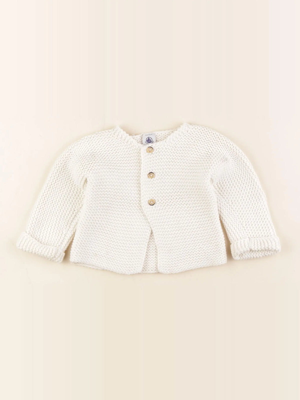 Petit Bateau - gilet beige - 12 mois