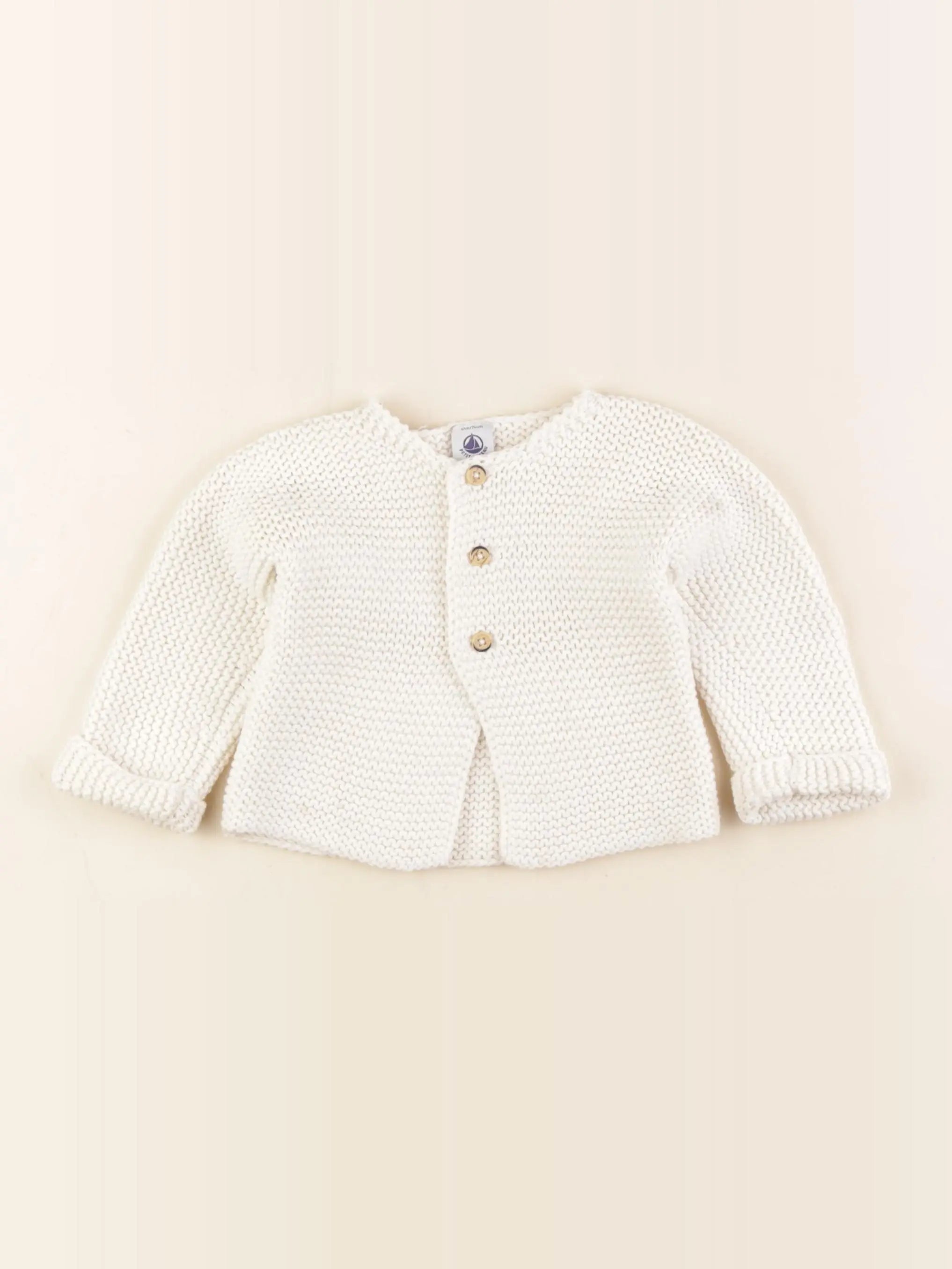 Petit Bateau - gilet beige - 12 mois