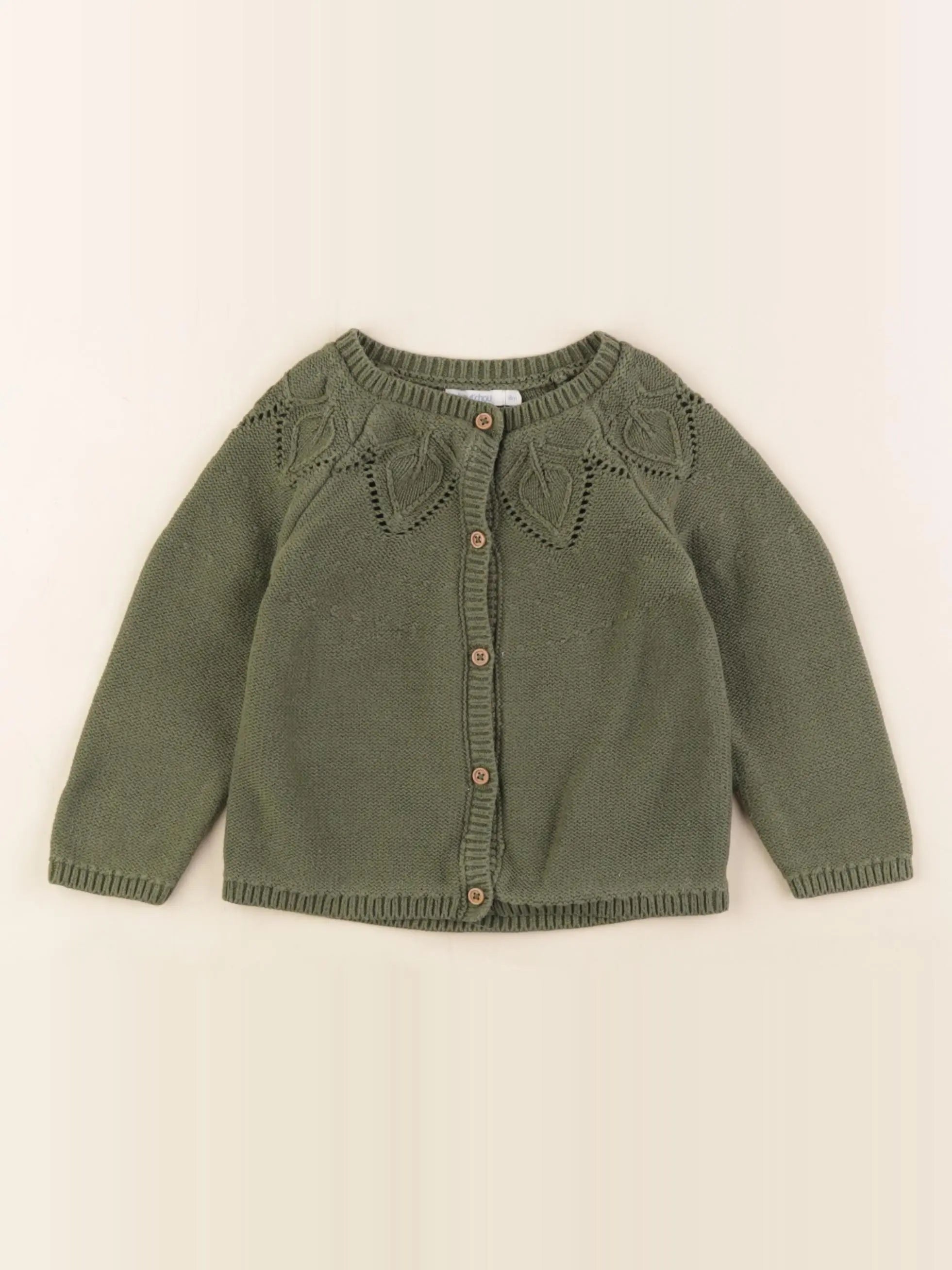 Boutchou - gilet vert - 18 mois