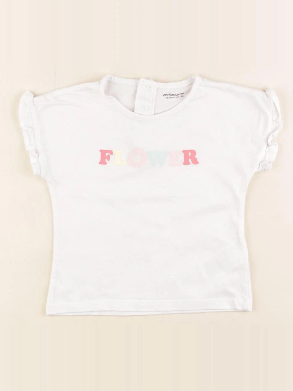 Vertbaudet - tee-shirt blanc - 18 mois