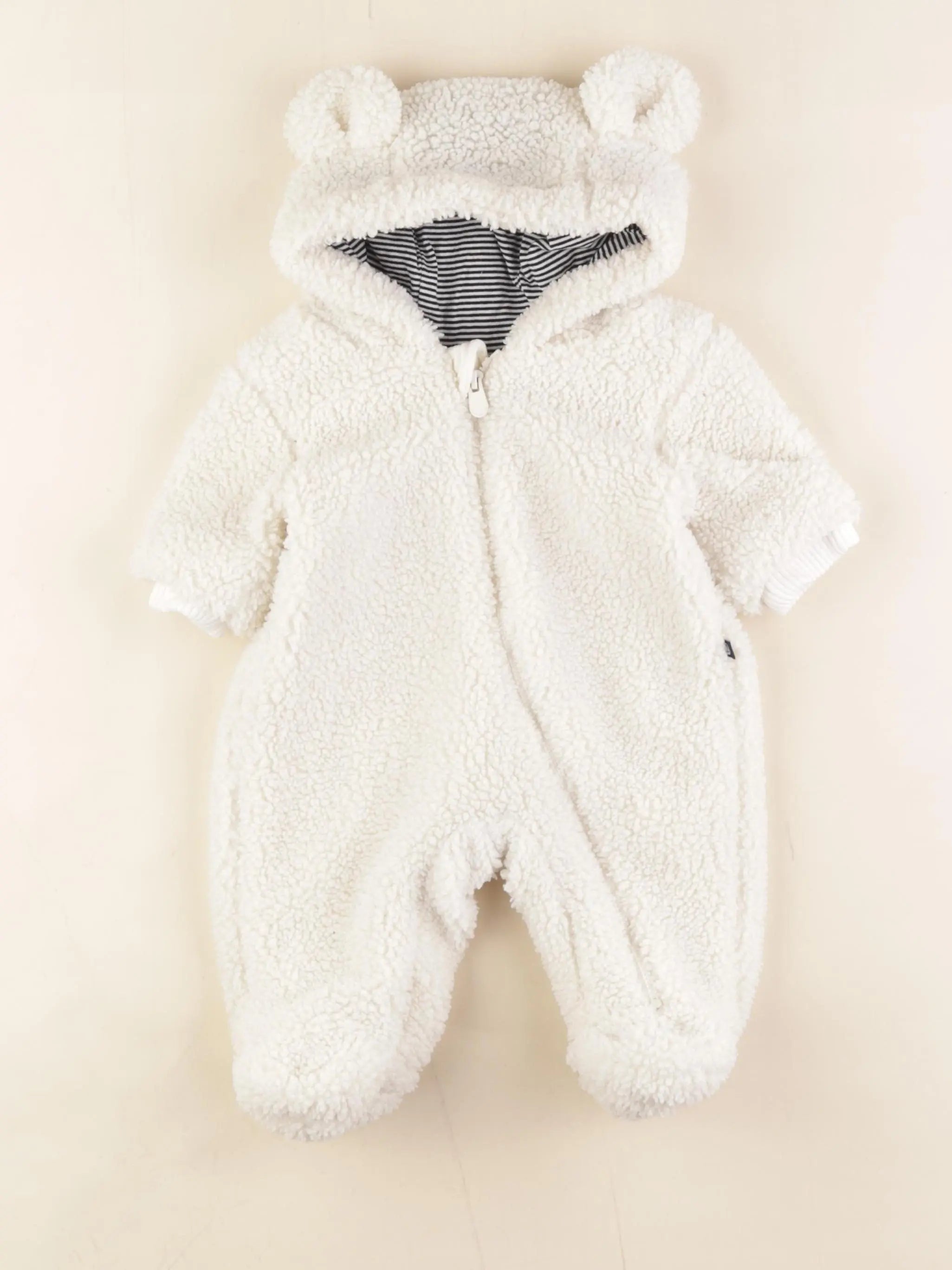 Petit Bateau - combi-pilote blanc - 1 mois
