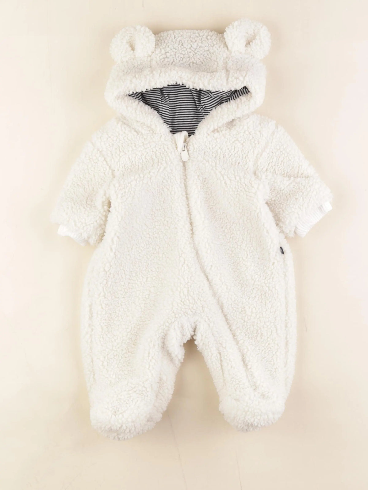 Petit Bateau - combi-pilote blanc - 1 mois