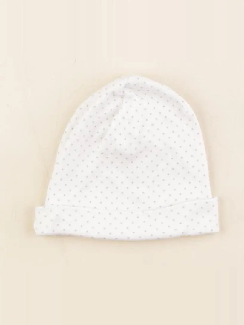 Boutchou - bonnet de naissance blanc, vert - 0/1 mois