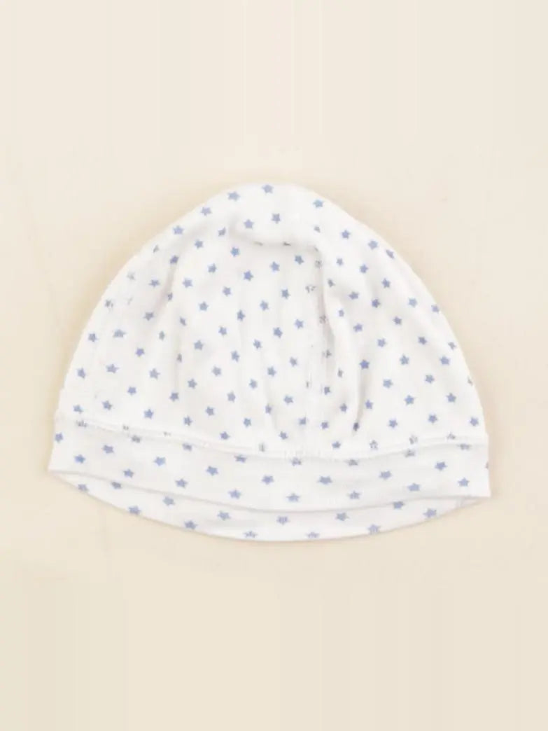 Petit Bateau - bonnet de naissance blanc, bleu - 0 mois