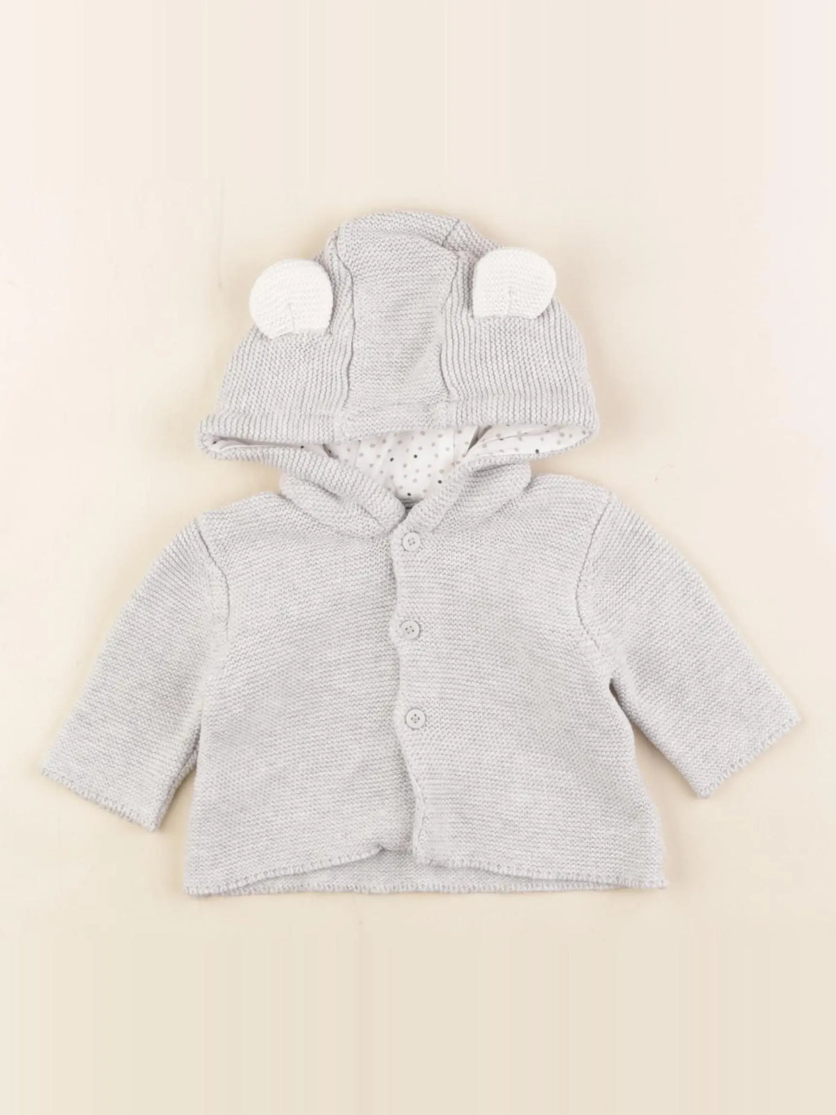 Vertbaudet - gilet gris - 1 mois