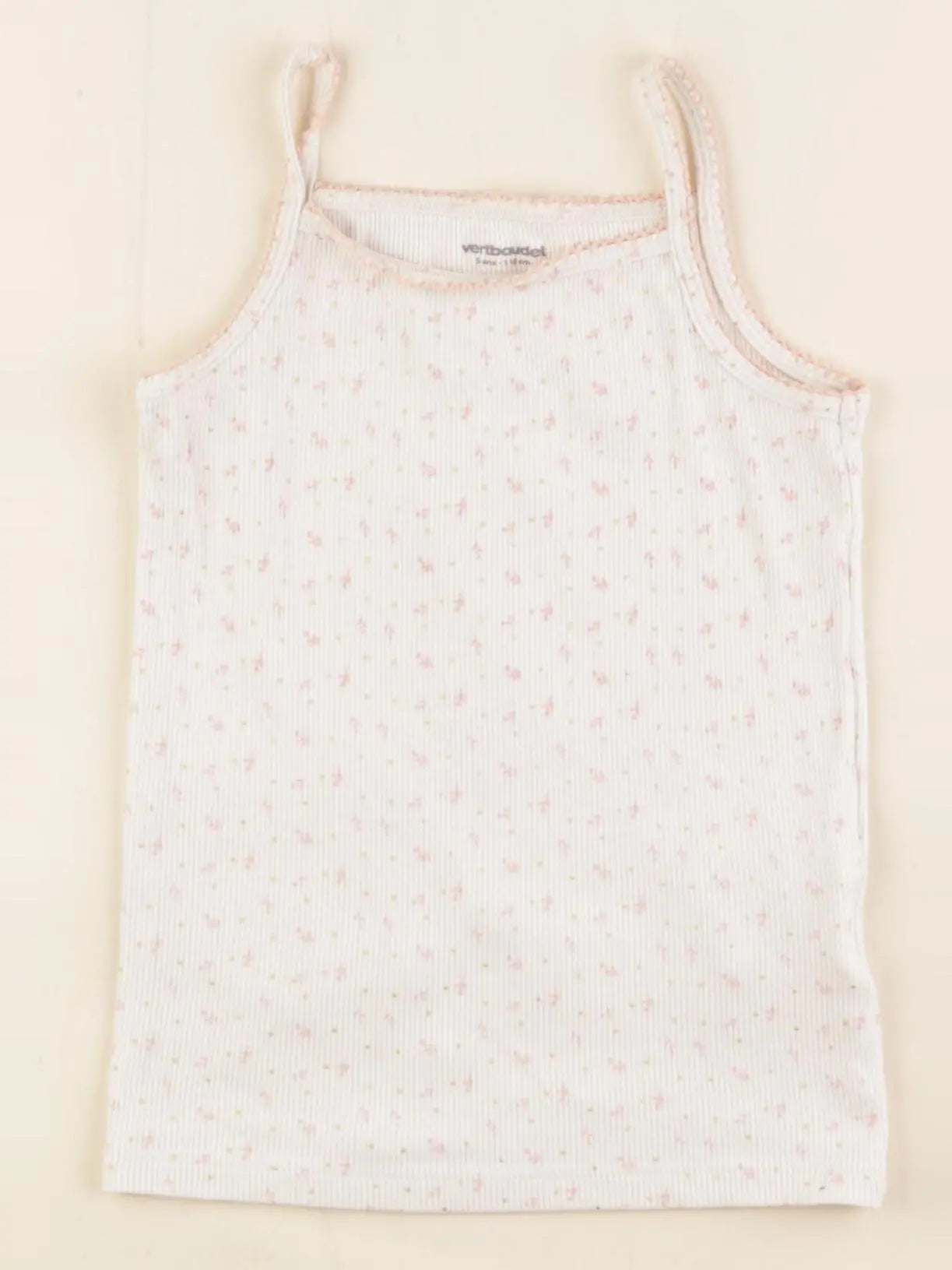 Vertbaudet - maillot de corps beige, rose - 5 ans