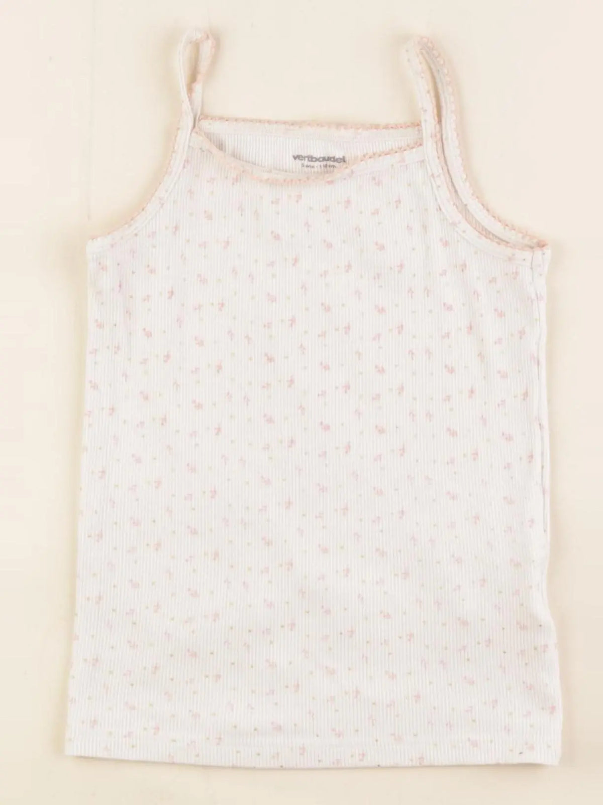 Vertbaudet - maillot de corps beige, rose - 5 ans