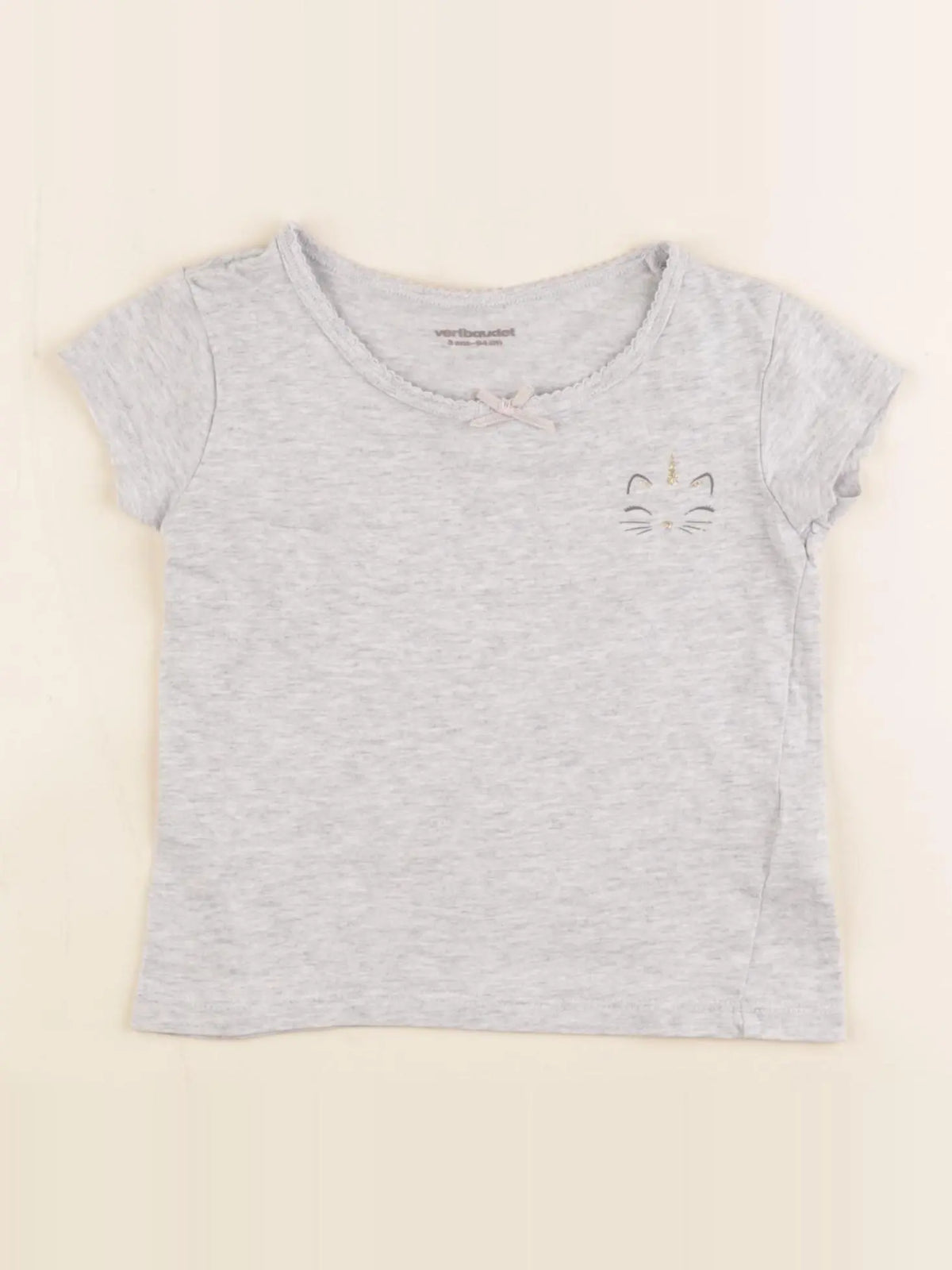 Vertbaudet - maillot de corps gris, or - 3 ans