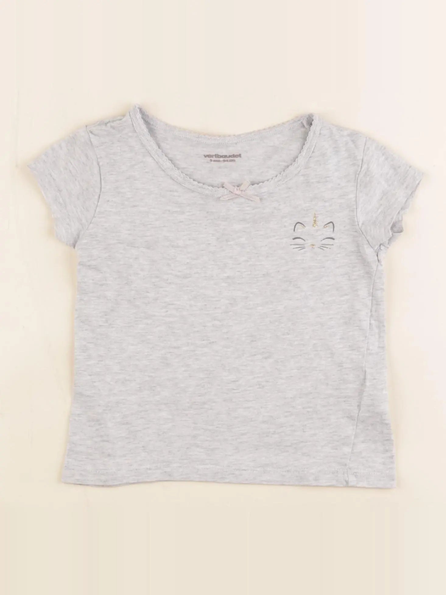 Vertbaudet - maillot de corps gris, or - 3 ans