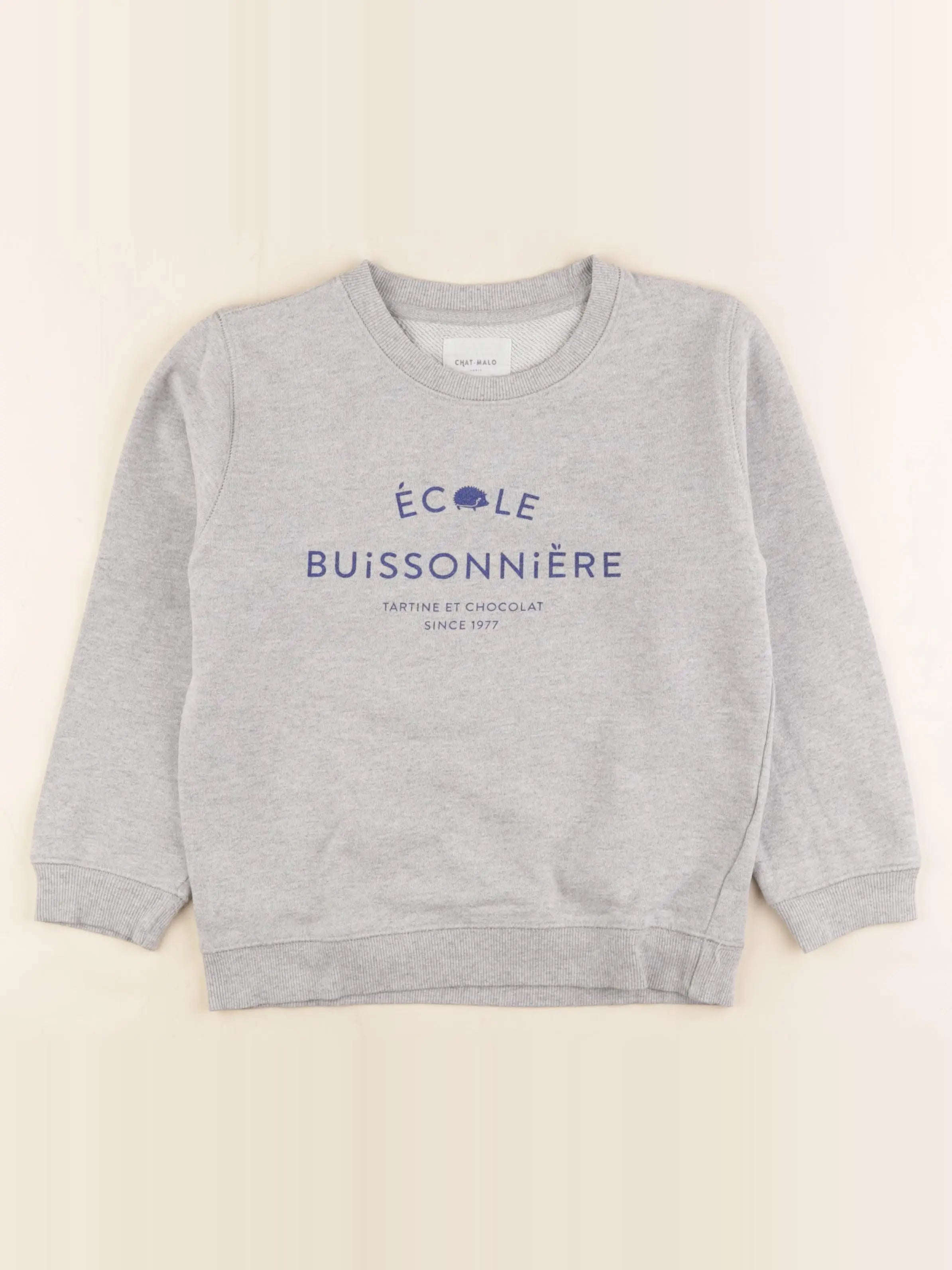 Chat-Malo - sweat gris - 8 ans