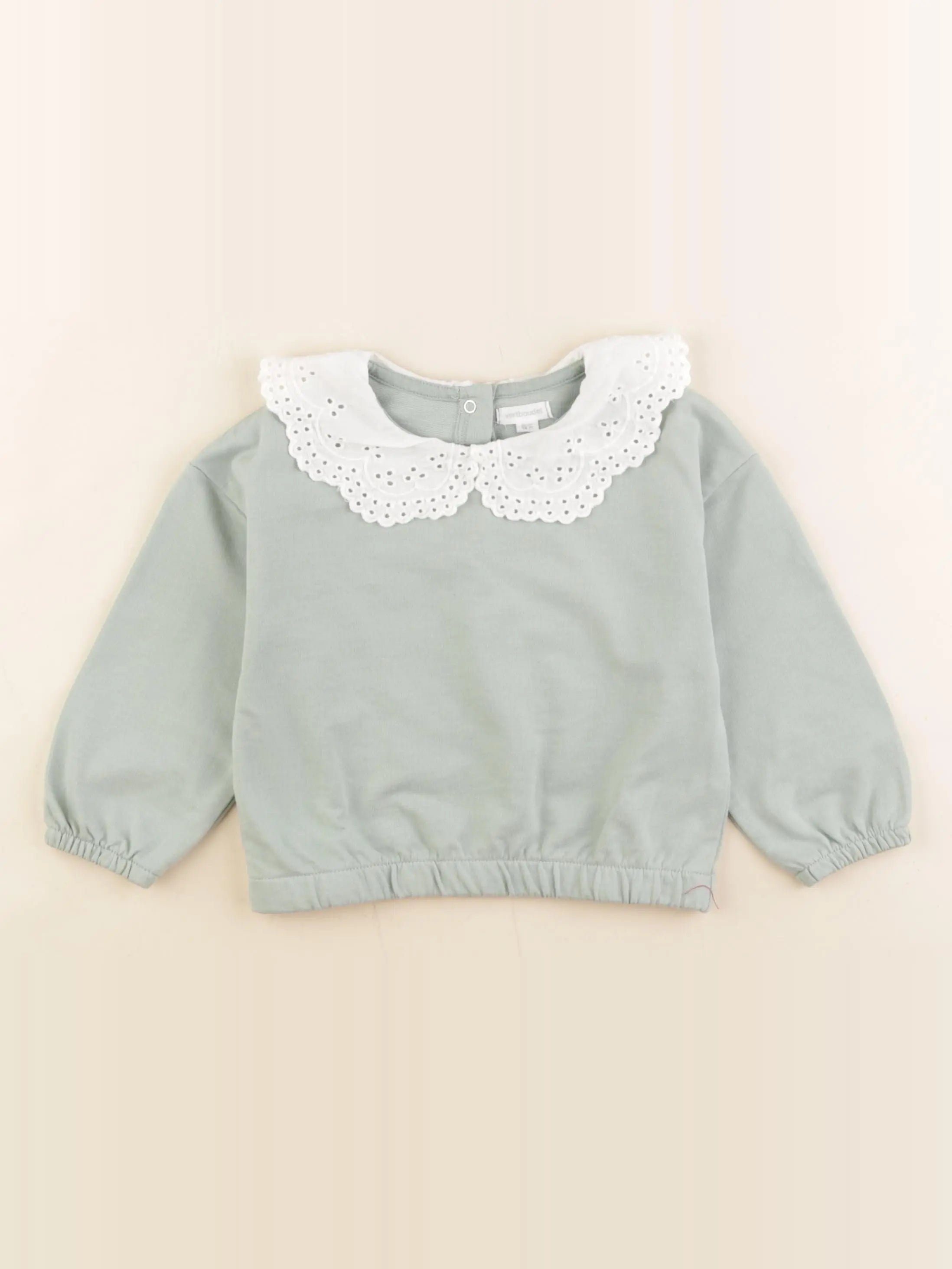 Vertbaudet - sweat vert - 24 mois