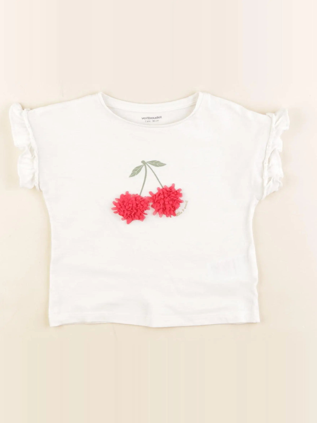 Vertbaudet - tee-shirt blanc - 2 ans