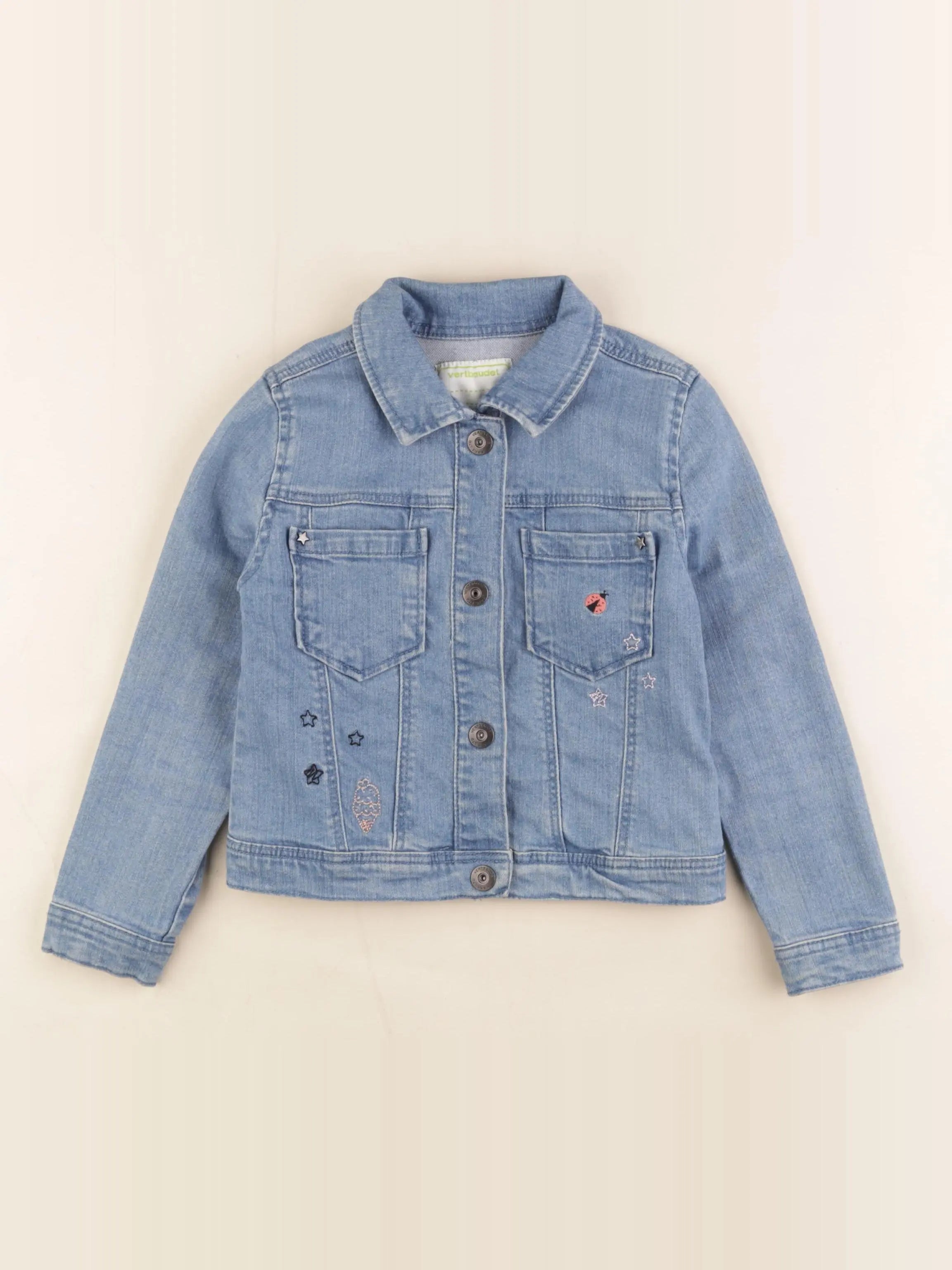 Vertbaudet - veste imprimé au dos bleu - 5 ans