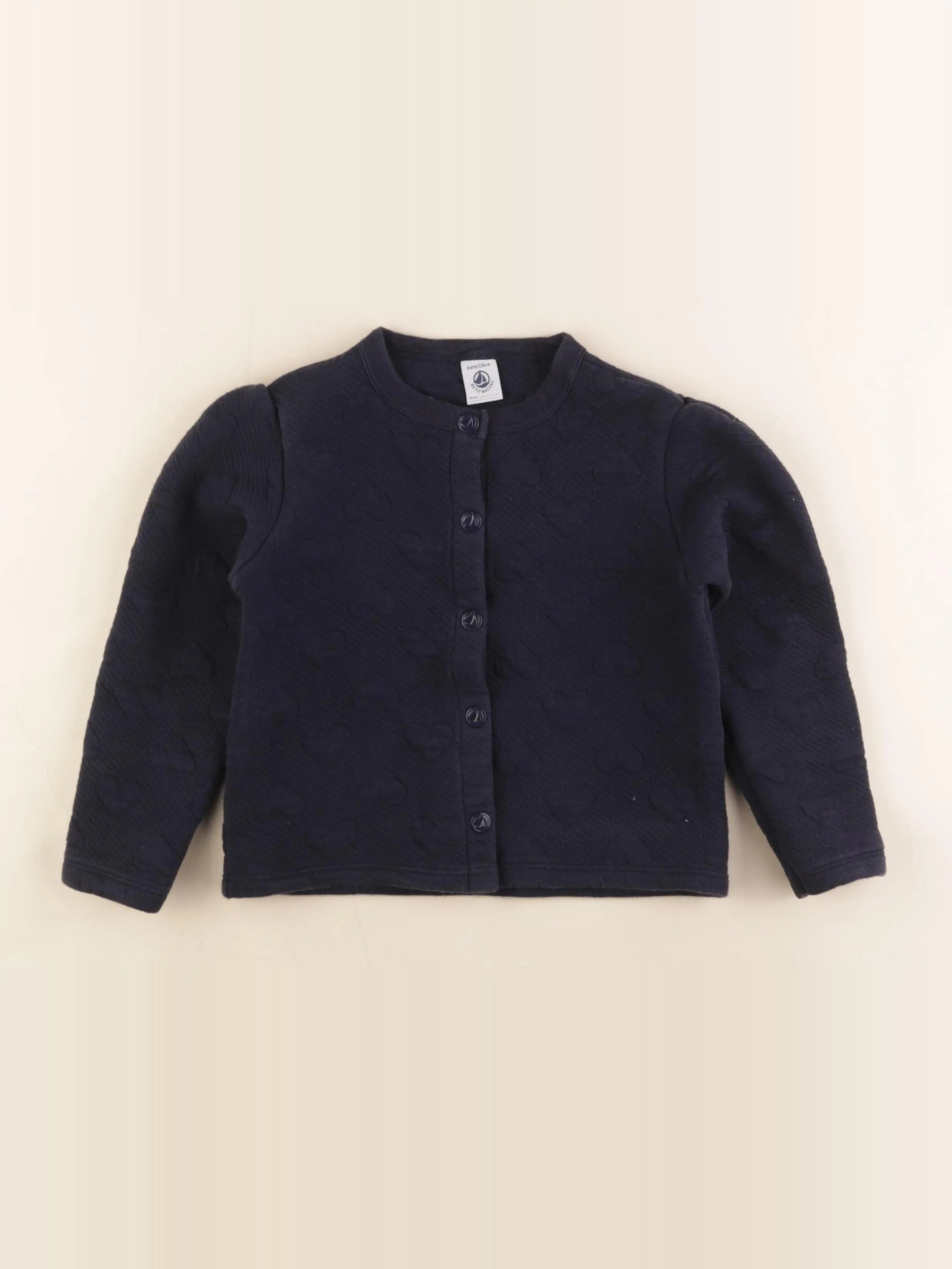Petit Bateau - sweat bleu - 6 ans