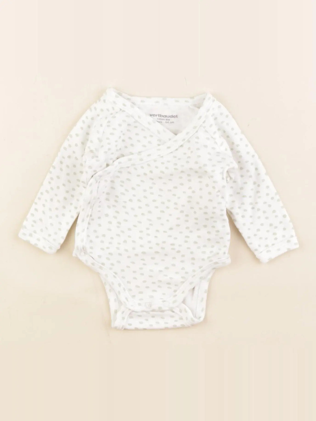 Vertbaudet - body blanc, vert - 1 mois