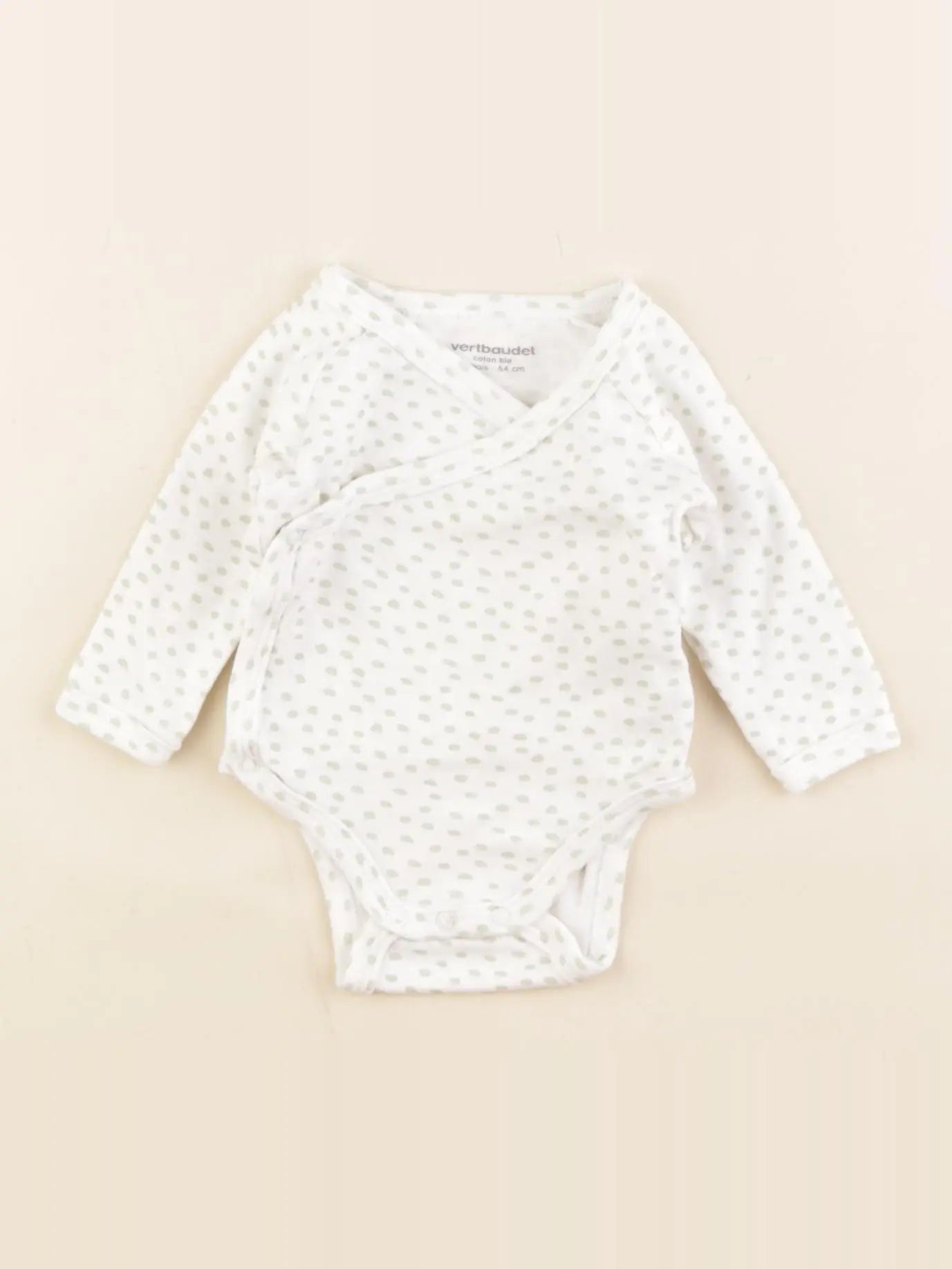 Vertbaudet - body blanc, vert - 1 mois