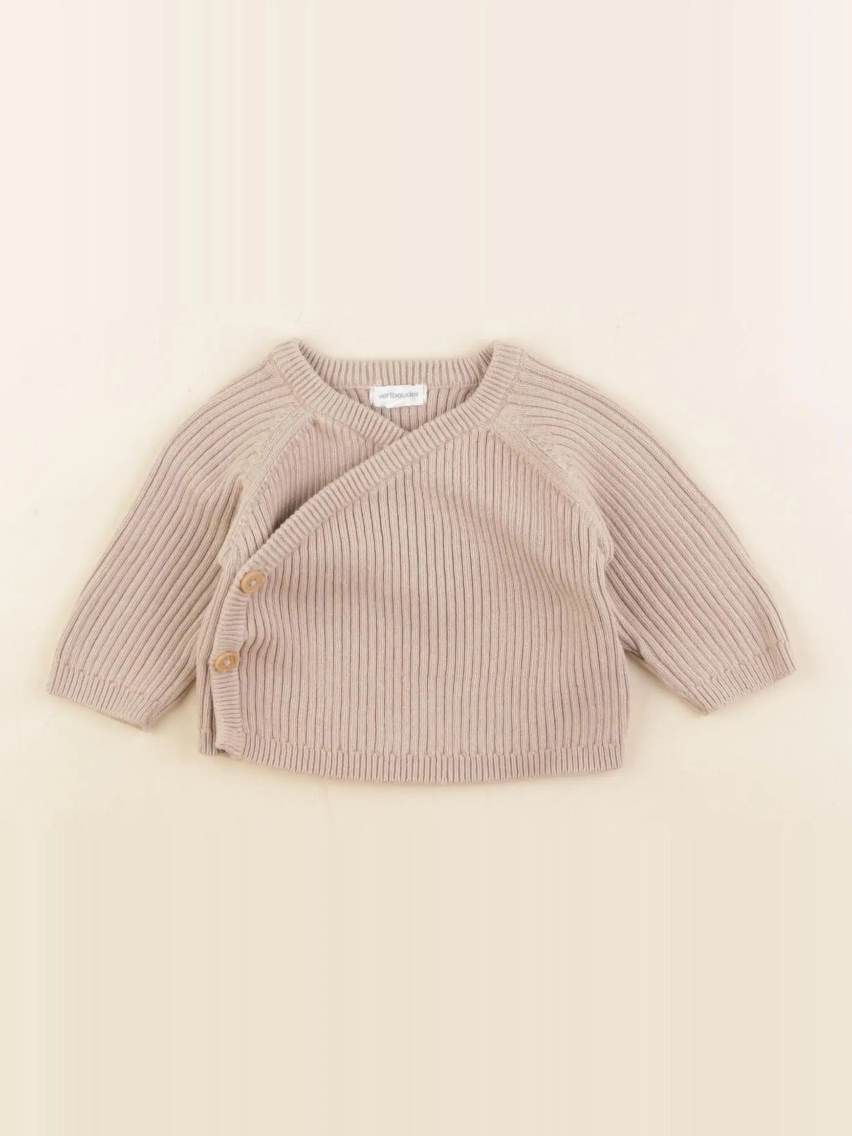 Vertbaudet - gilet marron - 1 mois