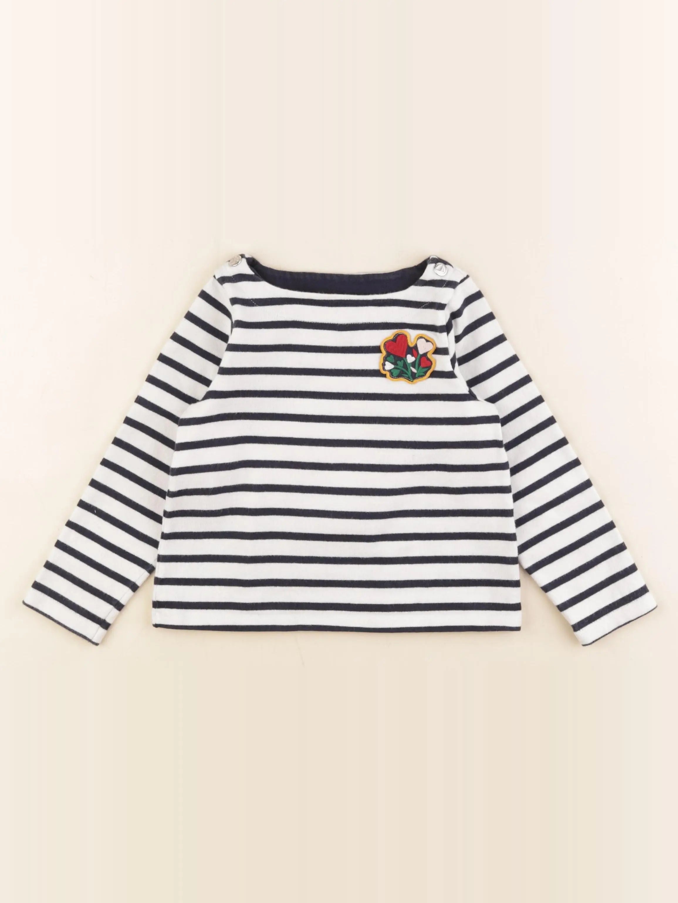 Petit Bateau - pull blanc, bleu - 4 ans