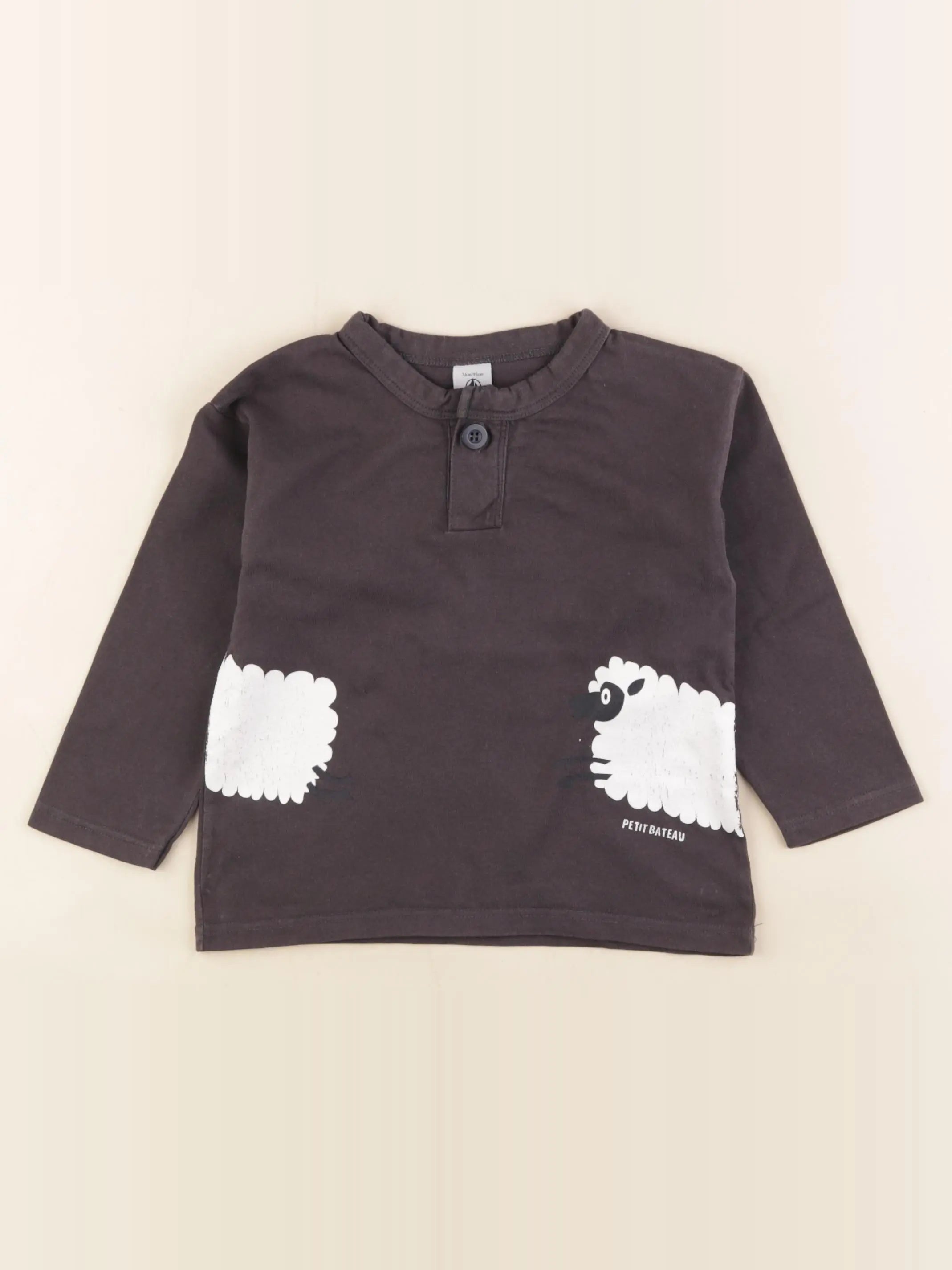 Petit Bateau - tee-shirt taupe - 3 ans