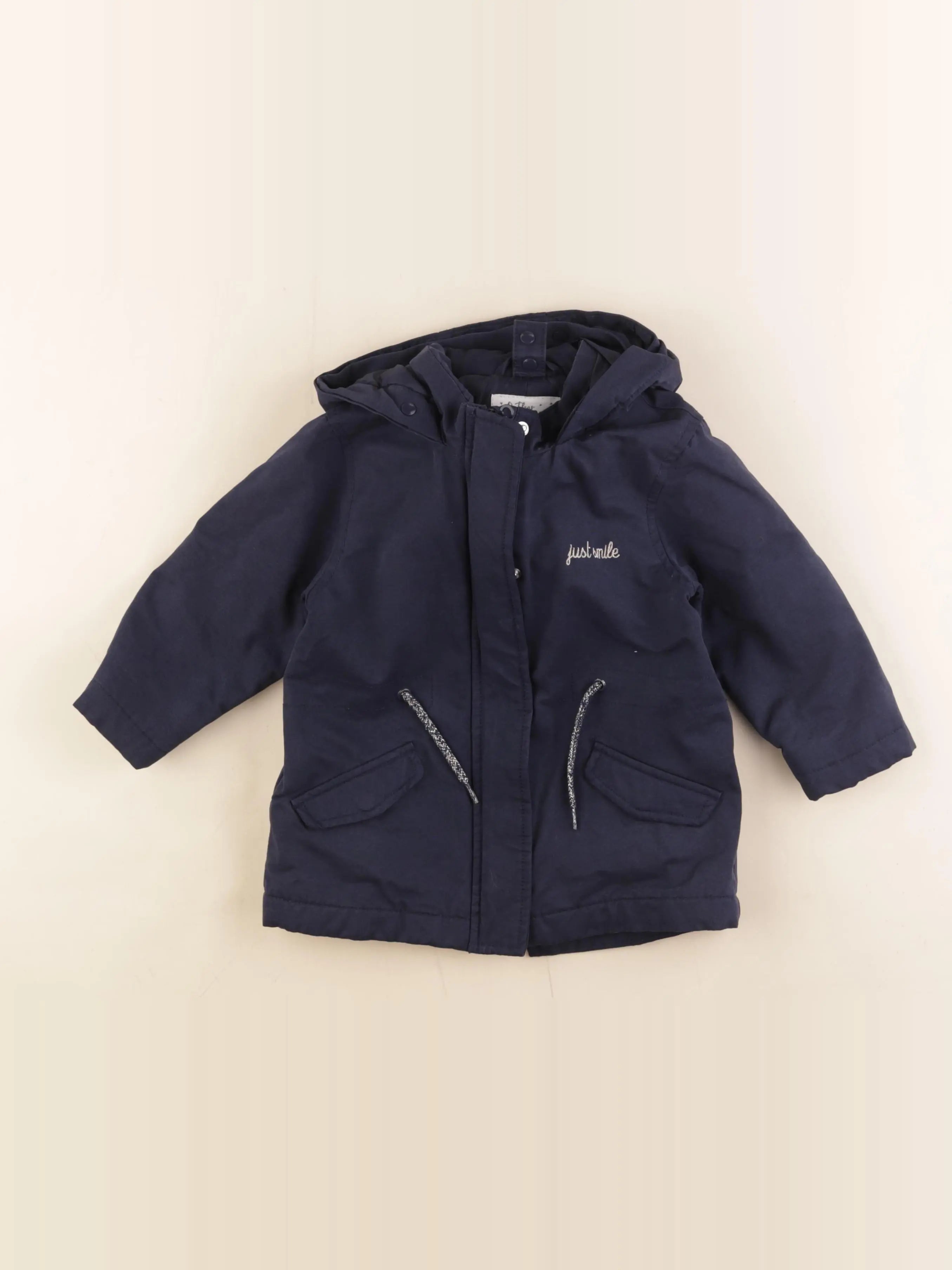 Vertbaudet - manteau doublure amovible bleu - 3 ans