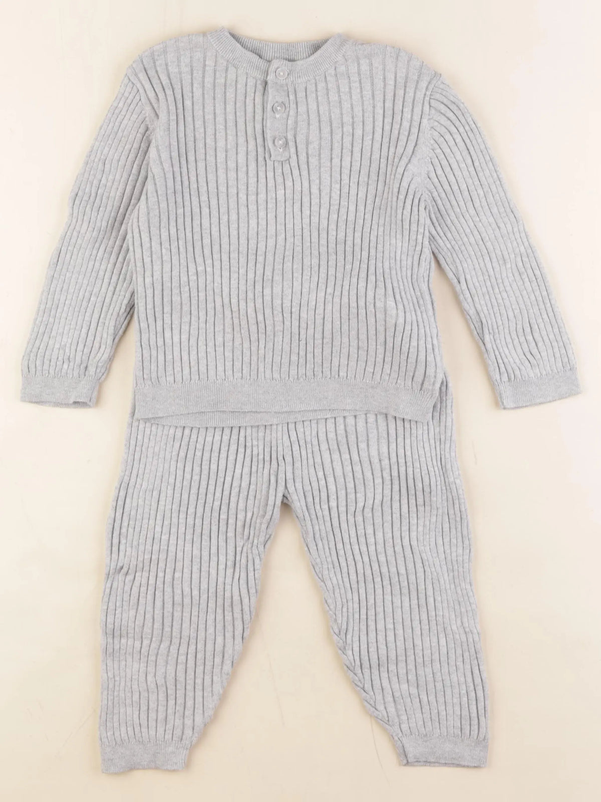 H&M - ensemble gris - 12/18 mois