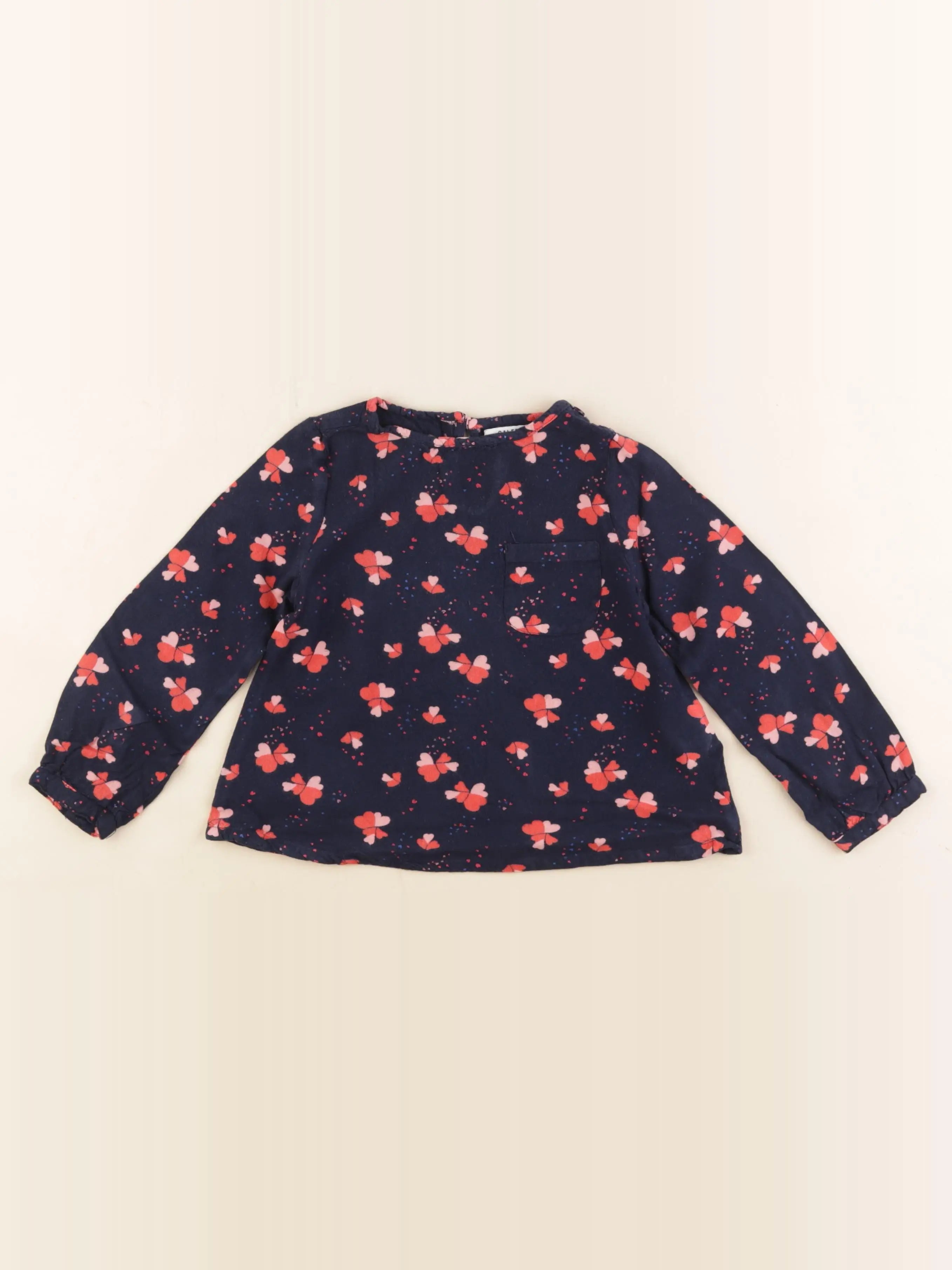 Galeries Lafayette - blouse bleu - 4 ans
