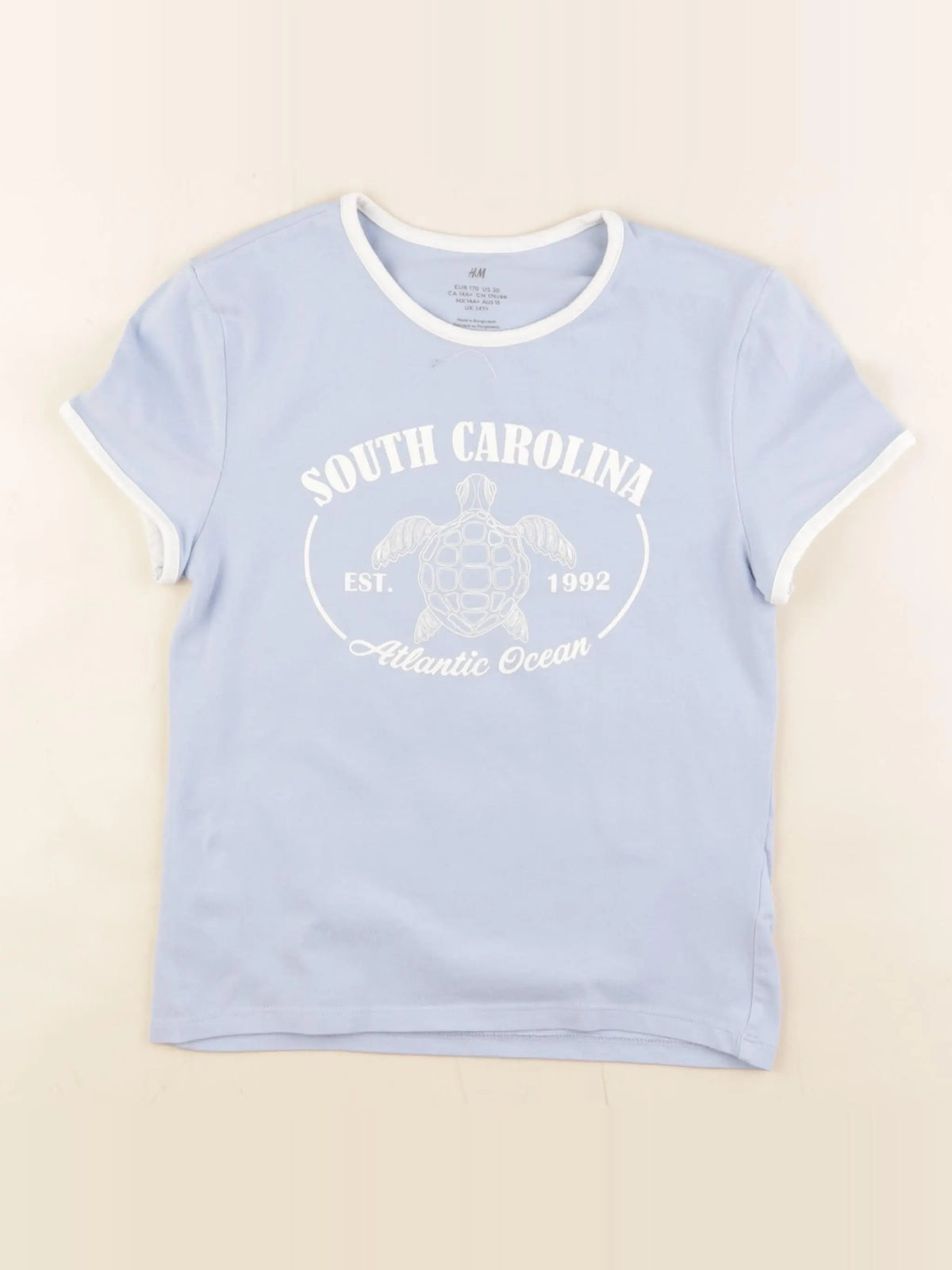 H&M - tee-shirt bleu - 14/16 ans