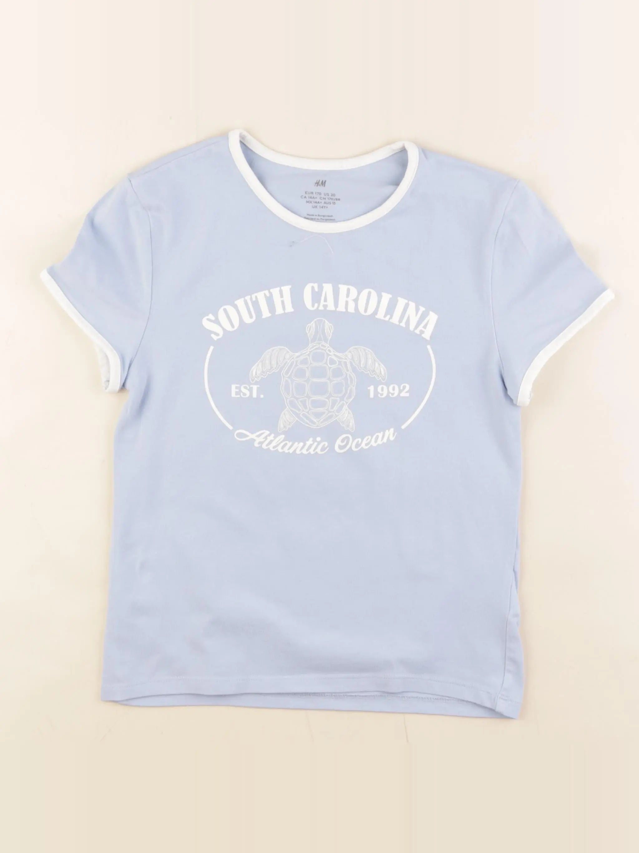 H&M - tee-shirt bleu - 14/16 ans