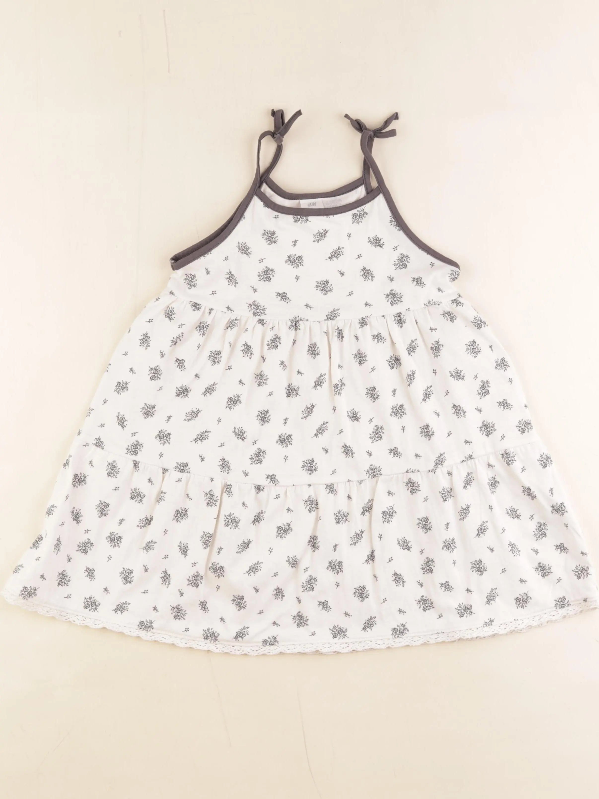 H&M - robe beige, gris - 4 ans