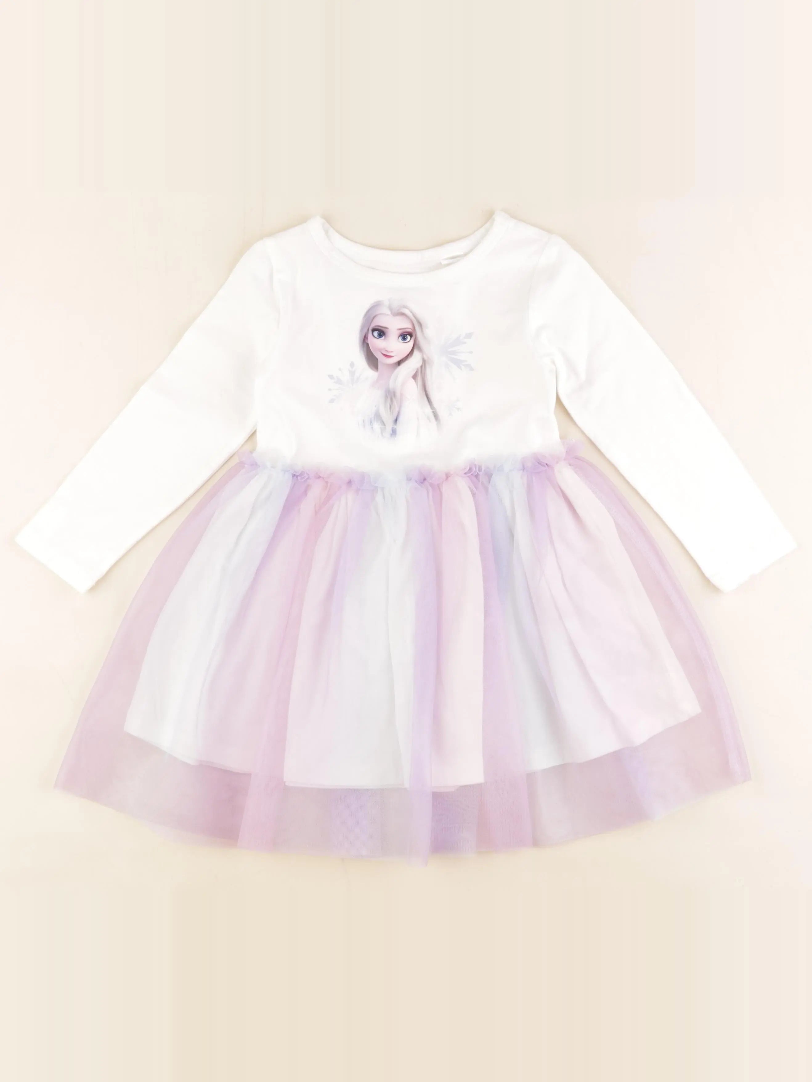 H&M - robe blanc, violet - 3/4 ans