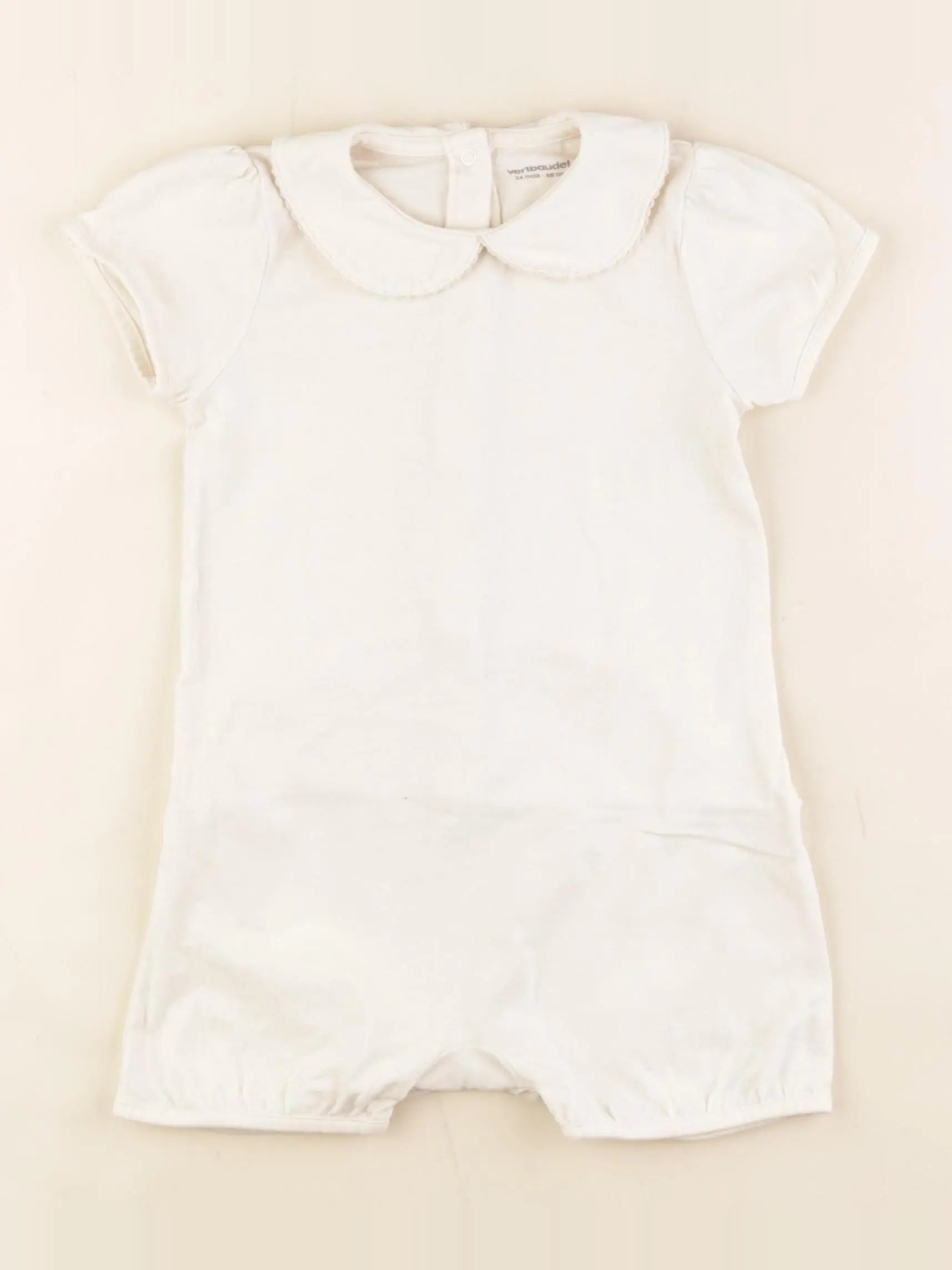 Vertbaudet - pyjama coton beige - 24 mois