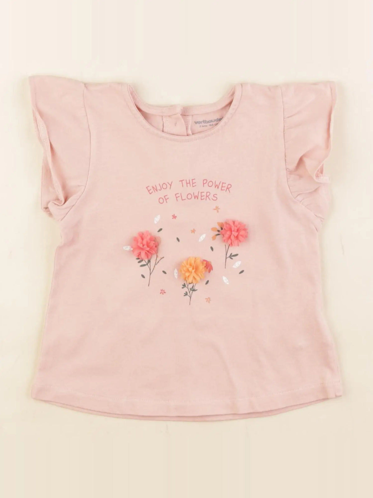 Vertbaudet - tee-shirt rose - 2 ans