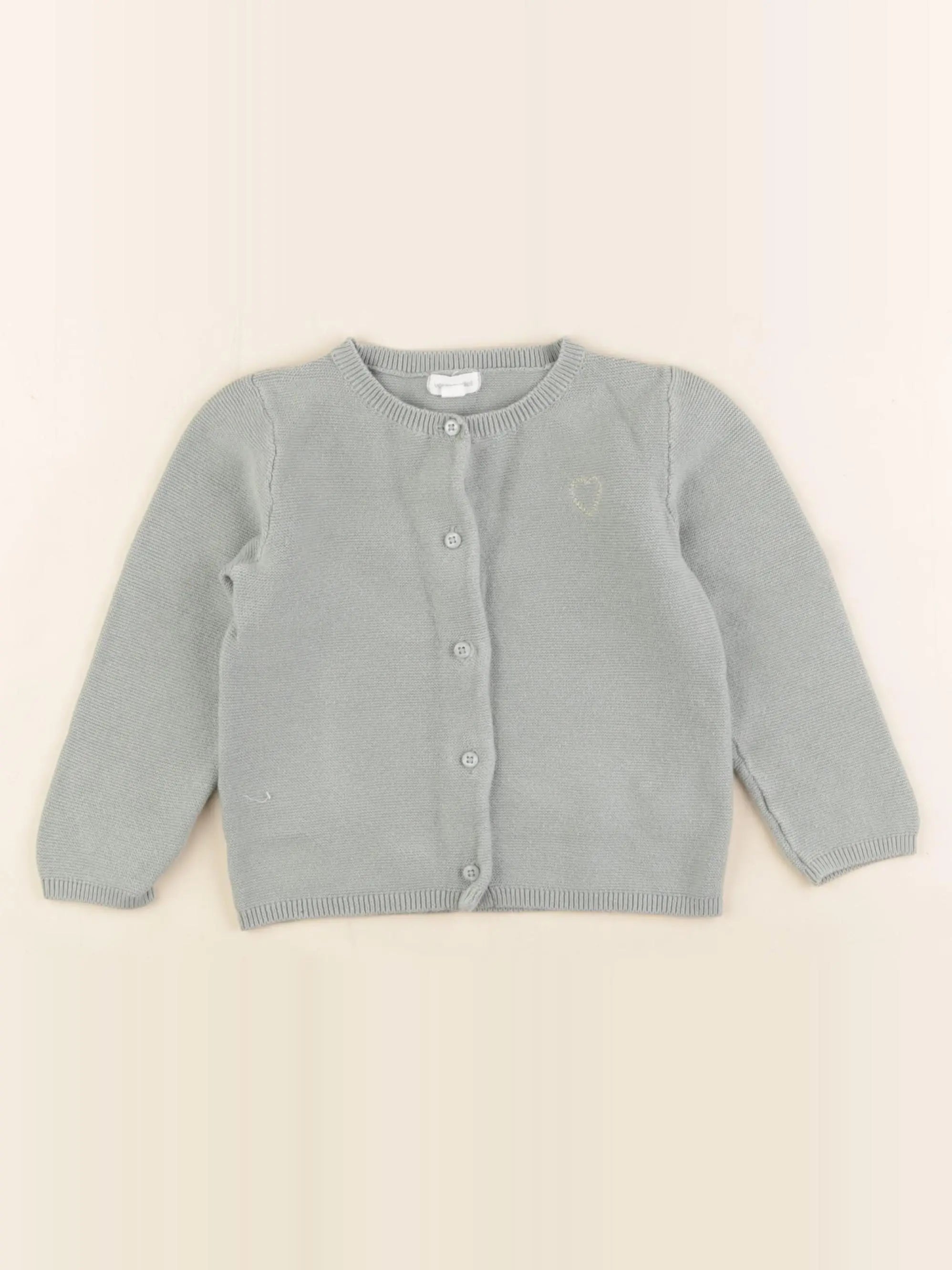 Vertbaudet - gilet vert - 24 mois