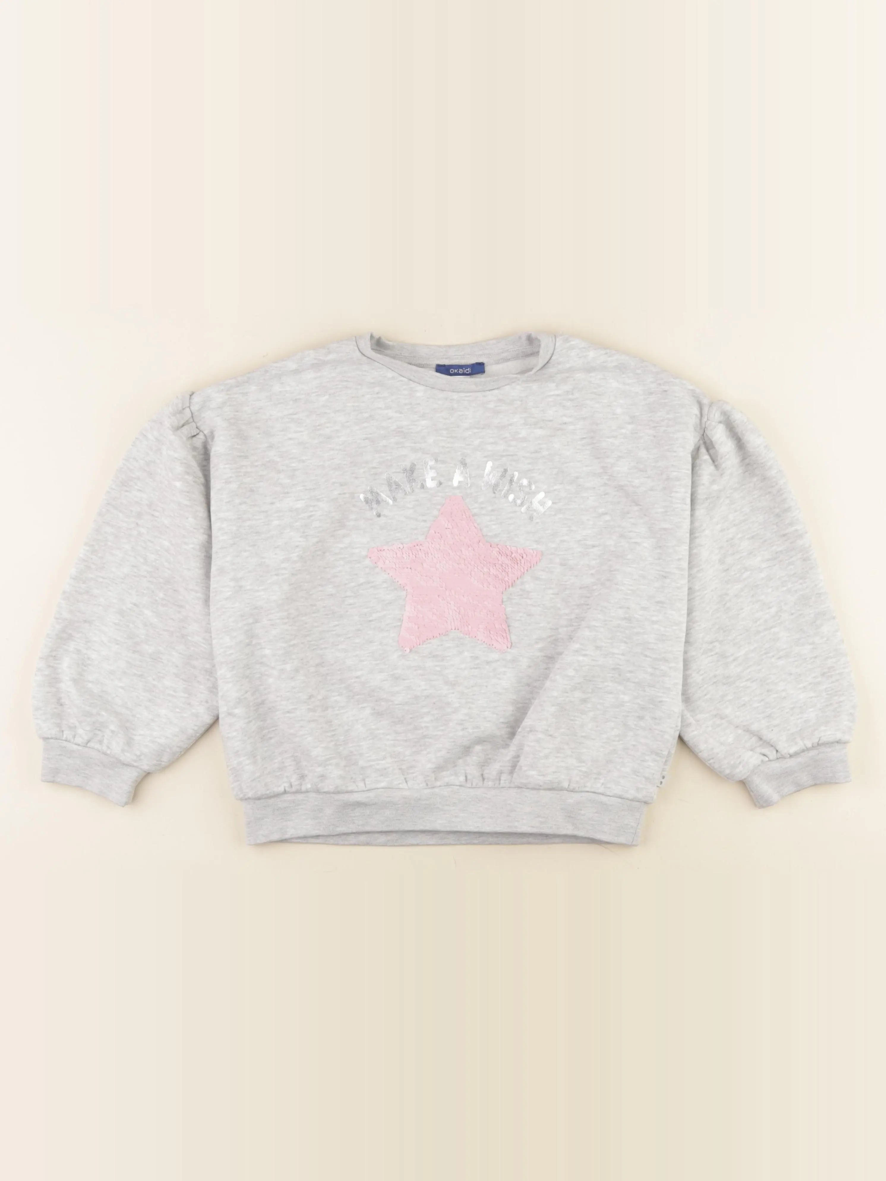 Okaidi - sweat gris - 8 ans