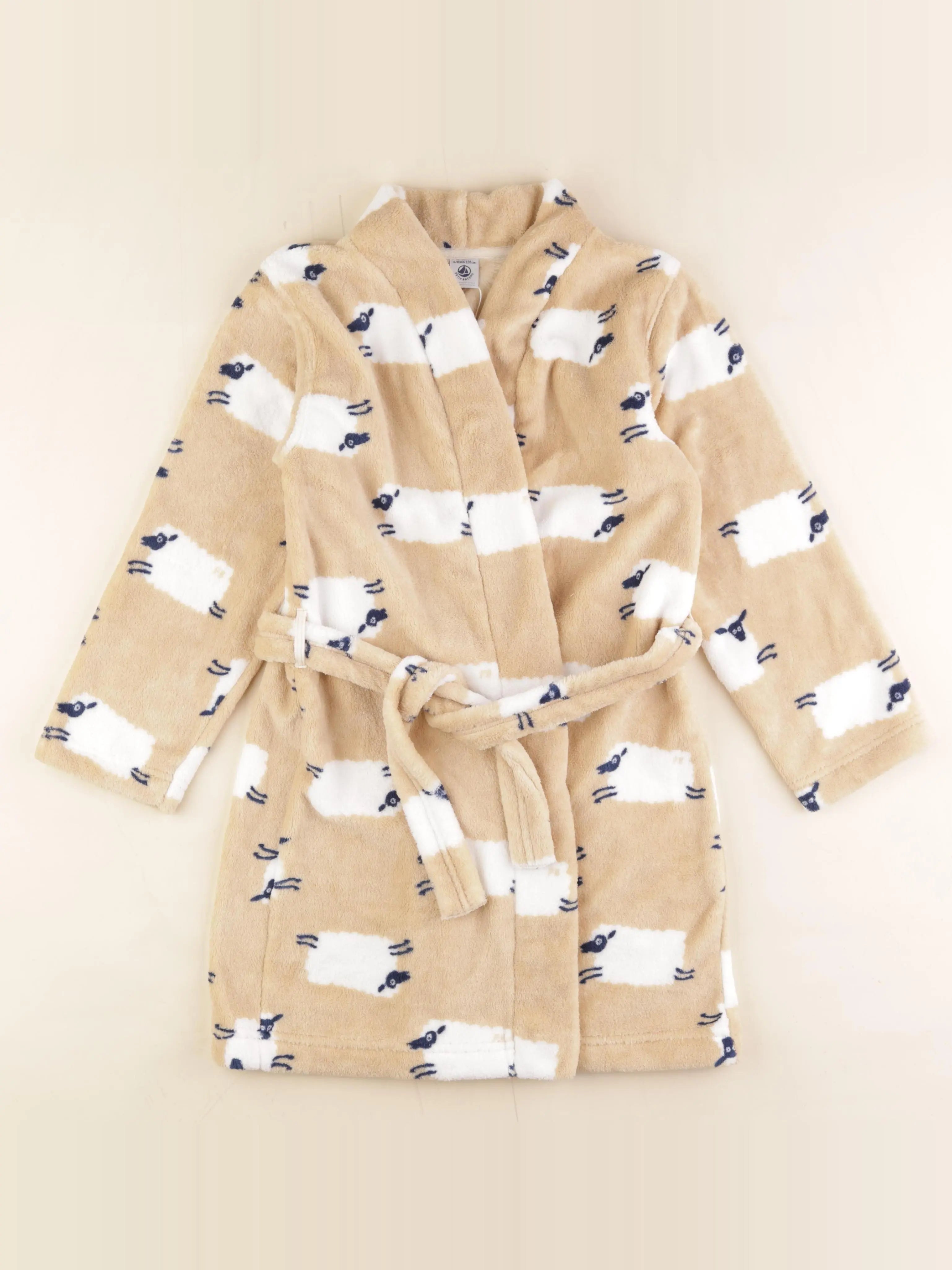 Petit Bateau - robe de chambre beige - 6/8 ans