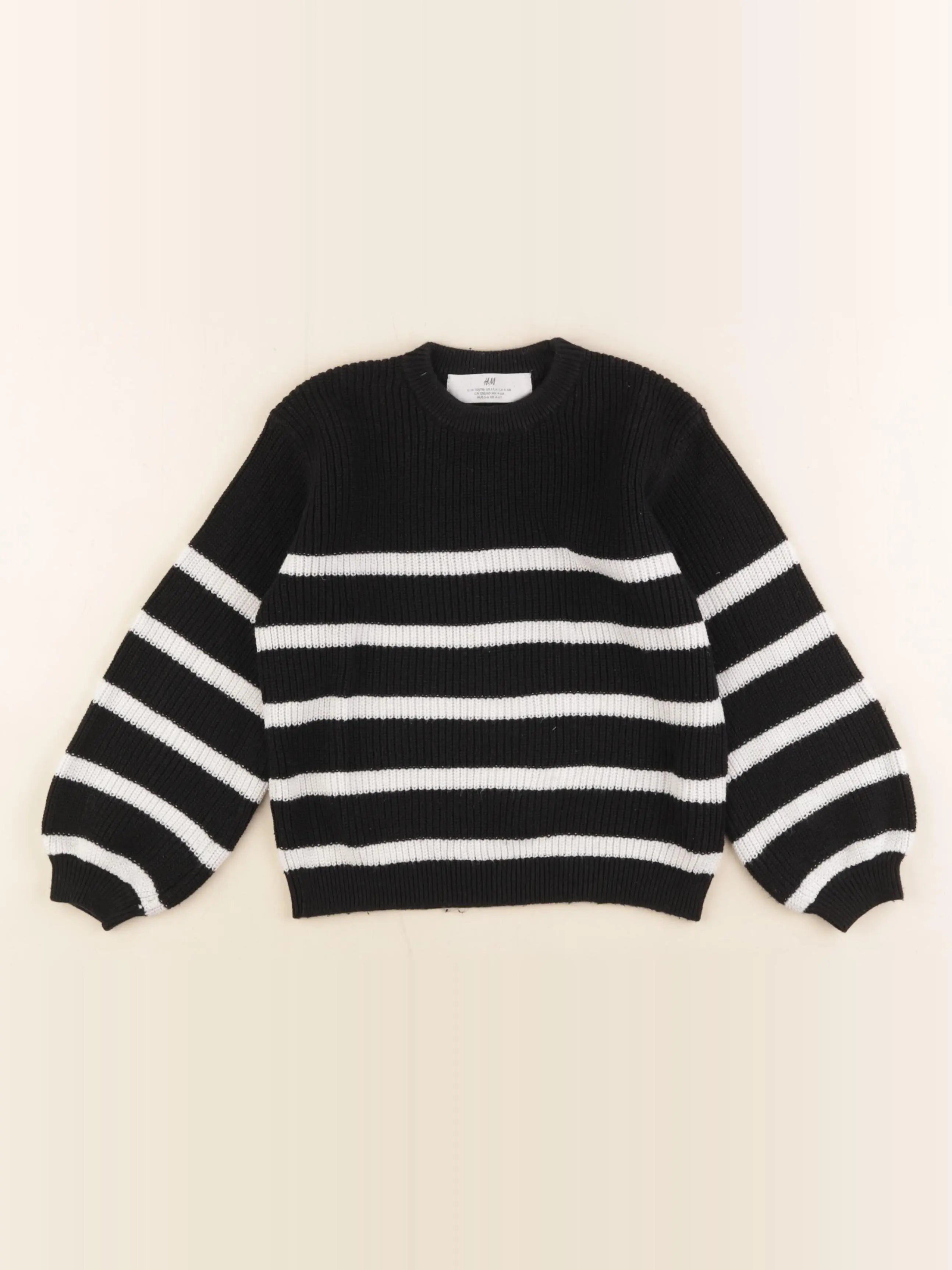 H&M - pull noir - 4/6 ans
