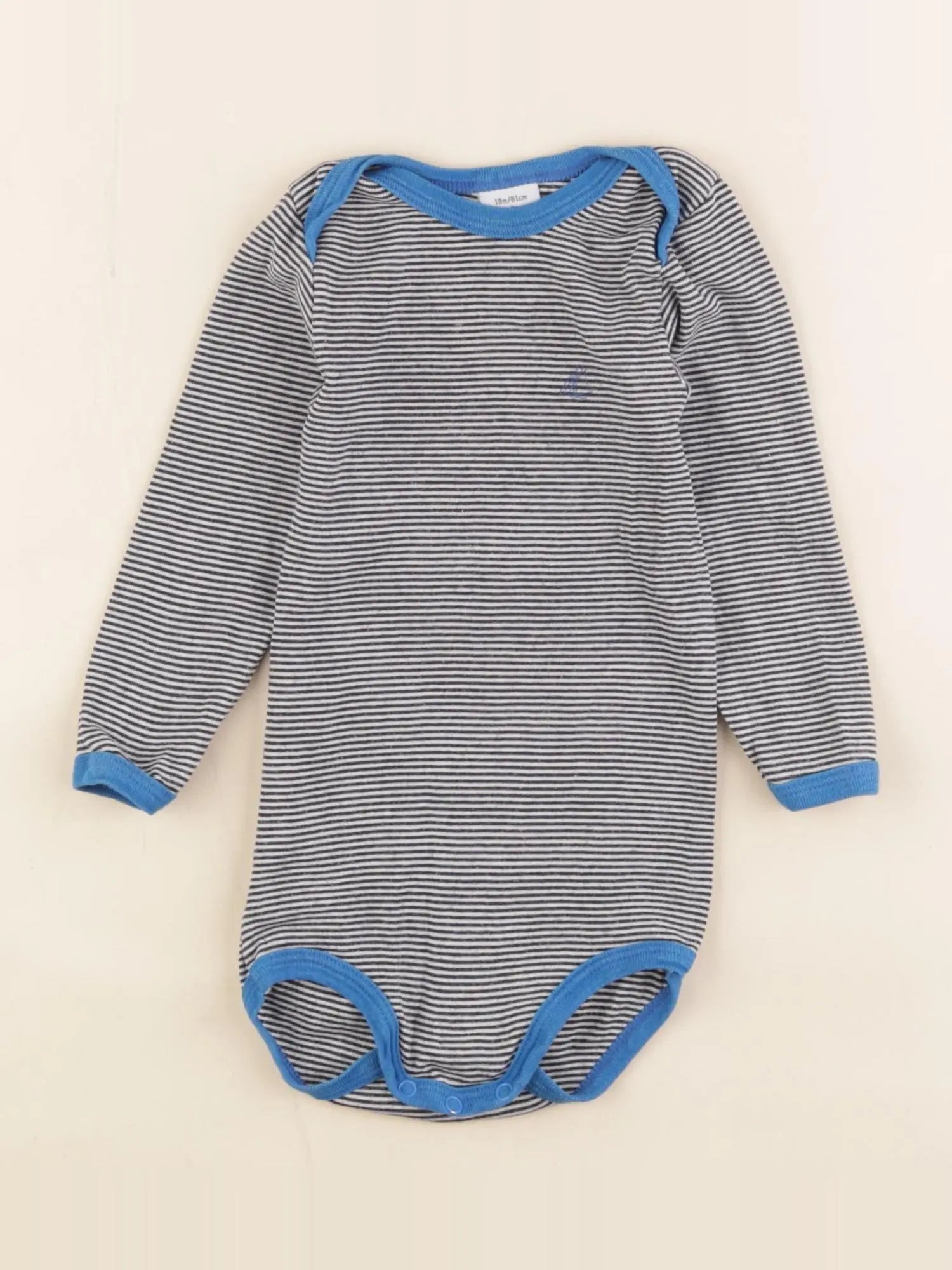 Petit Bateau - body noir - 18 mois