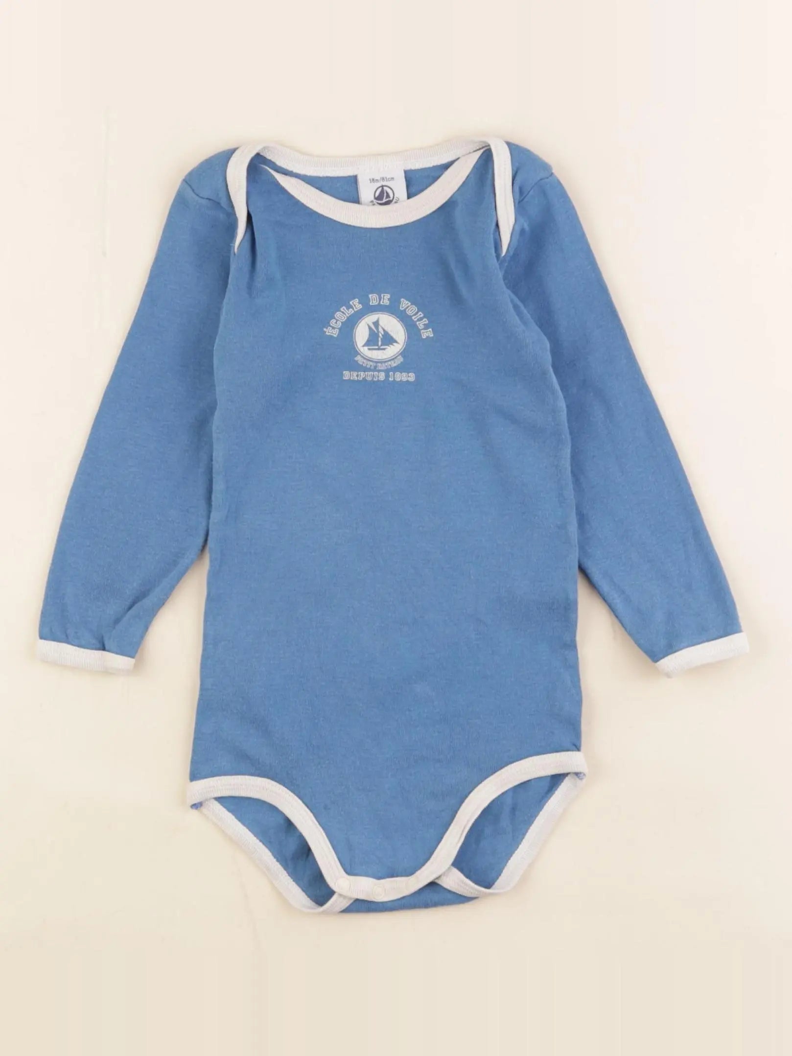 Petit Bateau - body bleu - 18 mois