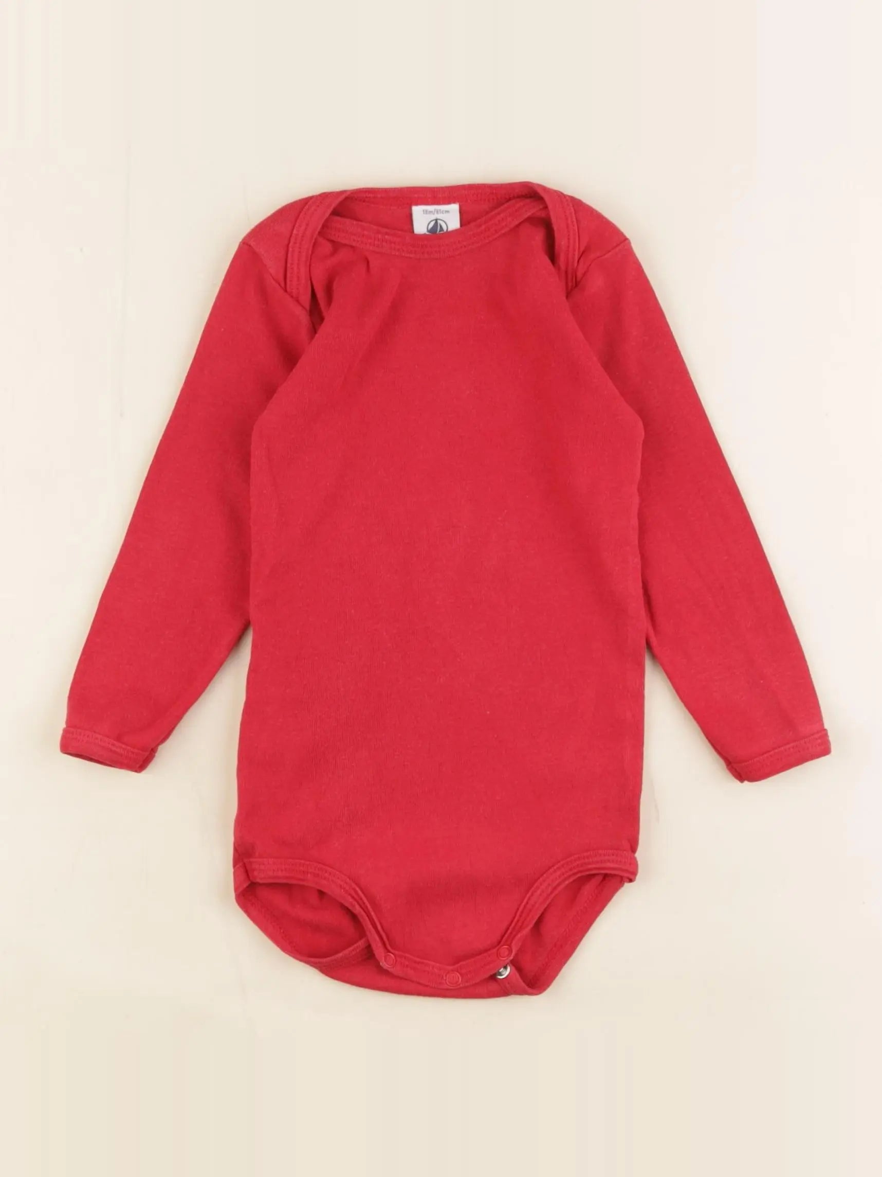 Petit Bateau - body rouge - 18 mois