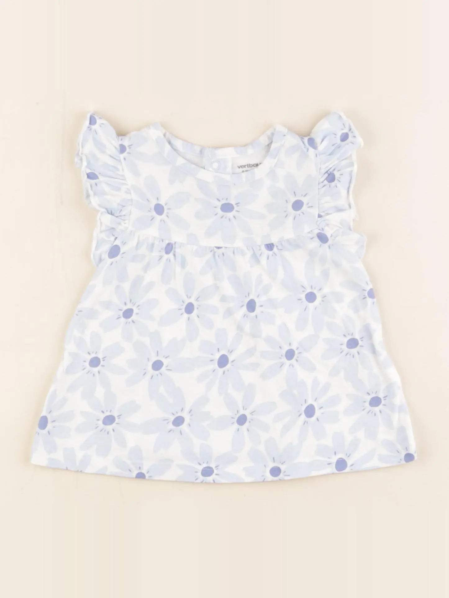 Vertbaudet - tee-shirt bleu - 6 mois