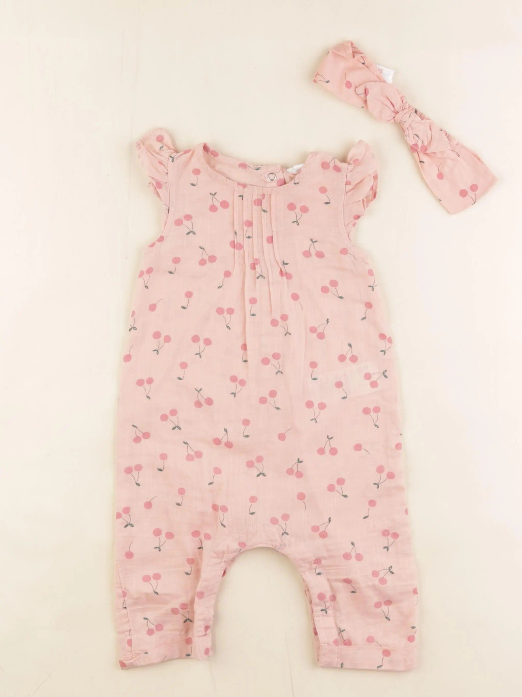 Vertbaudet - combinaison rose - 6 mois