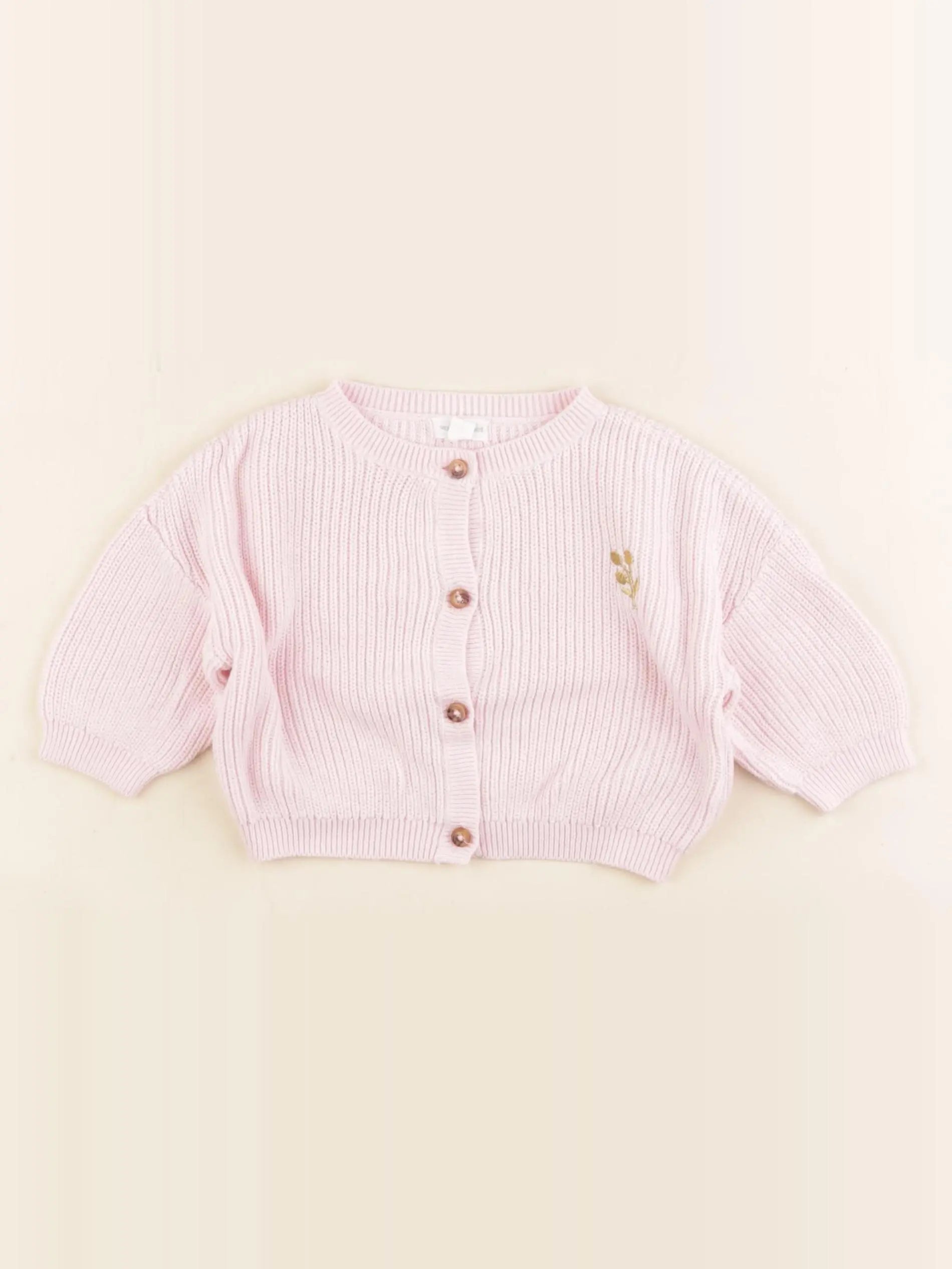 Vertbaudet - gilet rose - 3 mois